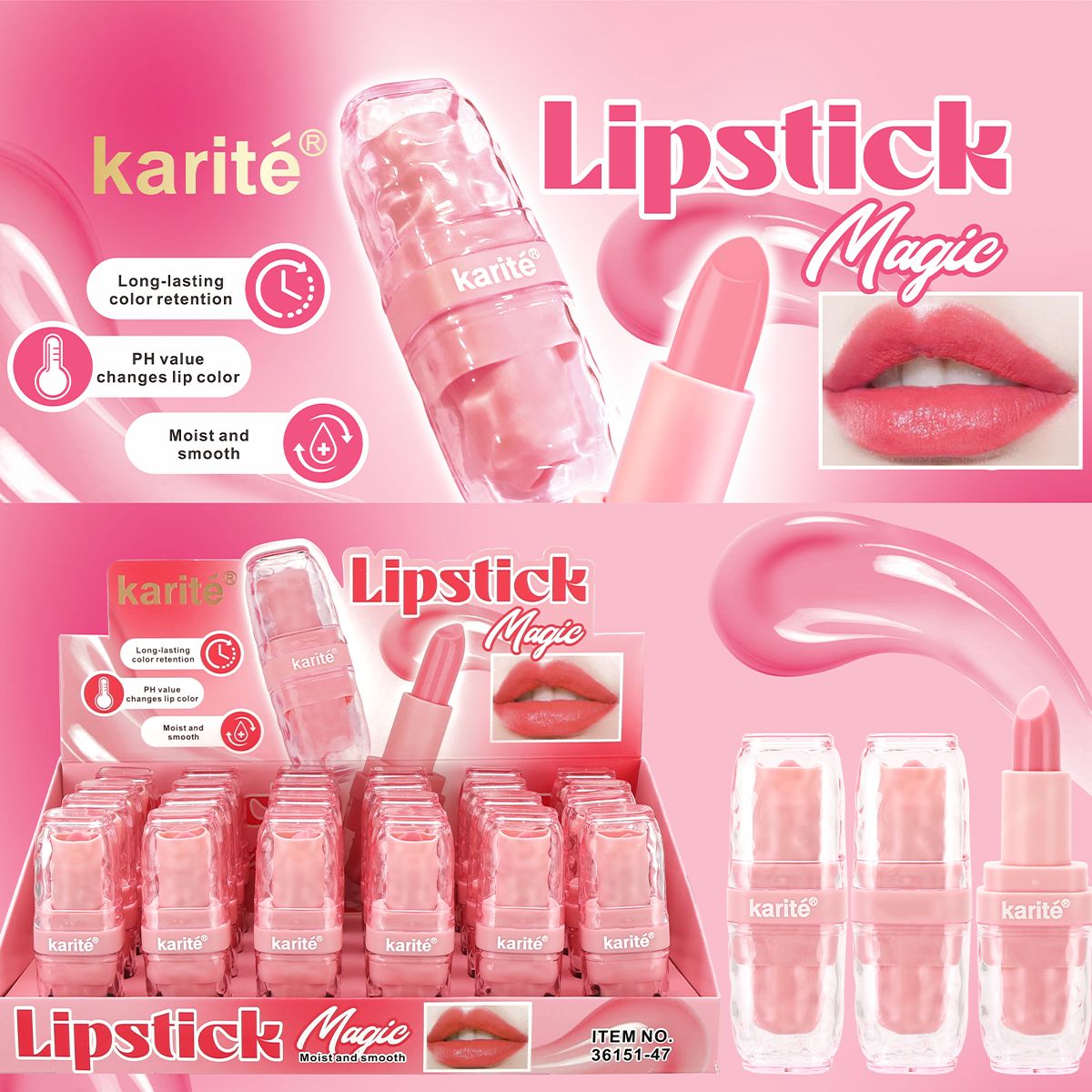 Barra Labial Mágico, Cambia de Color según PH, Hidratante a Larga Duración.