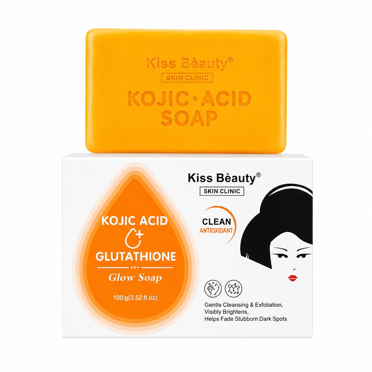 Jabón Kojic Acid Facial y Corporal con Ácido Kójico, Antimancha, Iluminador, Lim - Glutathione