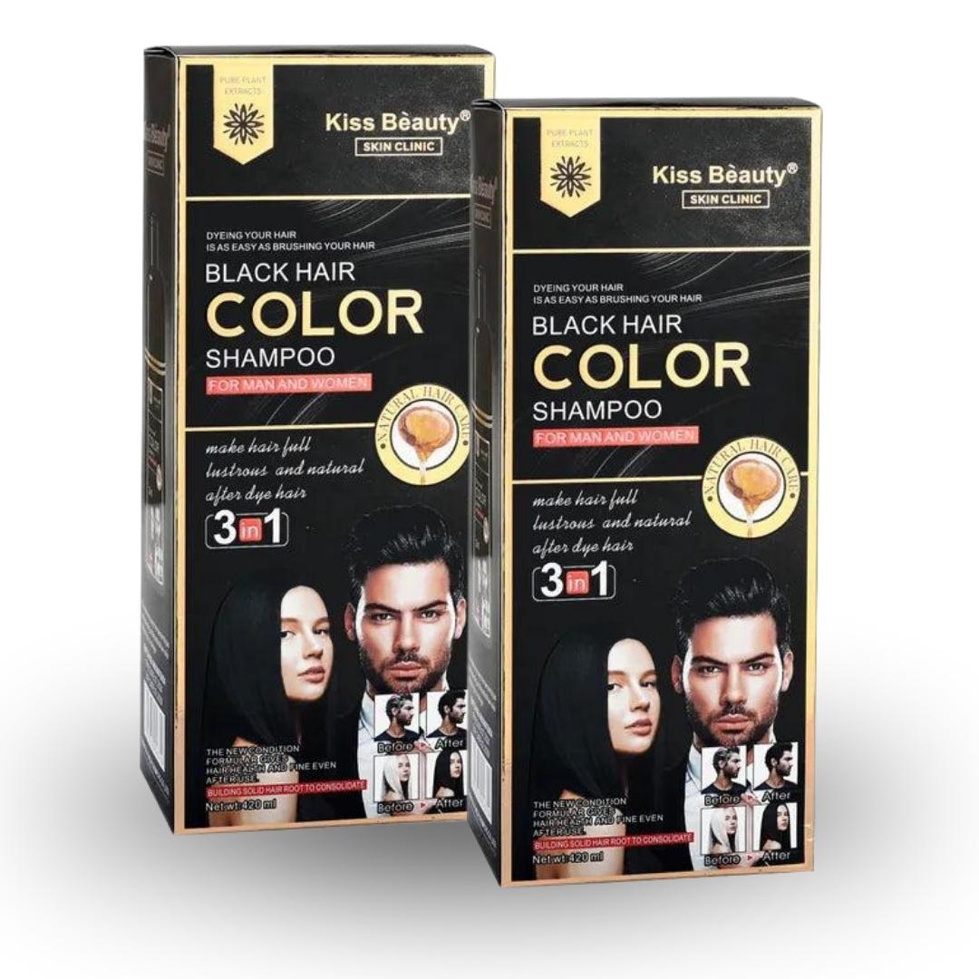Champú Tinte Colorante Negro Marrón o Castaño Claro para Aplicación Uniforme y T - Pack Negro