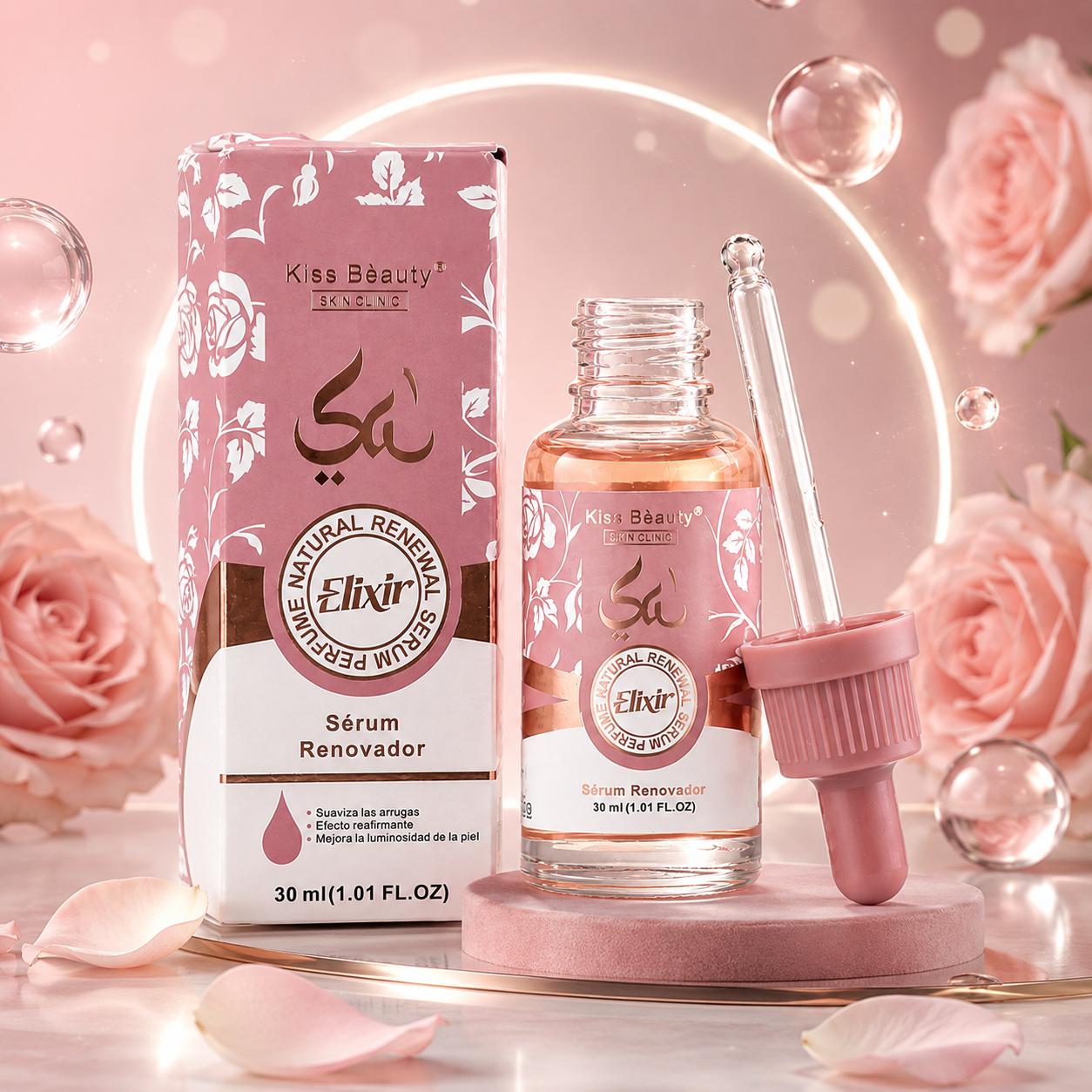 Colección Esencia Árabe Serie Elixir, Loción Corporal, Gel de Ducha, Desodorante, Sérum Facial Renovador, Exfoliante Cor