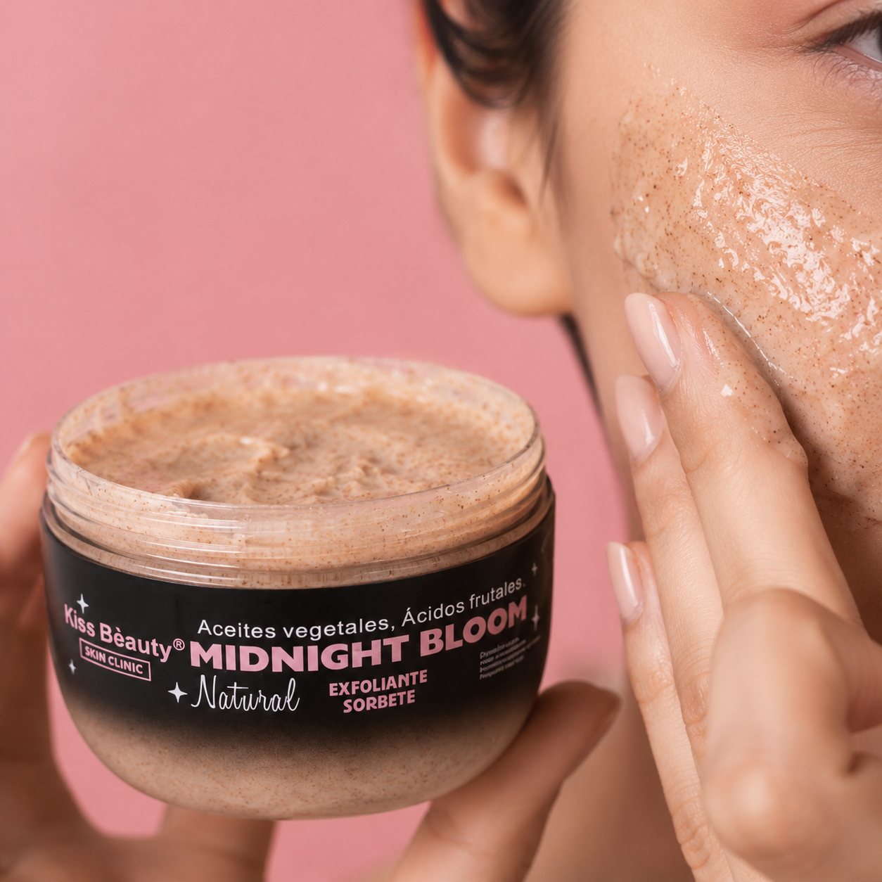 Exfoliante en Sorbete con Aceites Vegetales y Ácidos Frutales. Serie Midnight Bloom. Fragancia Seductora..