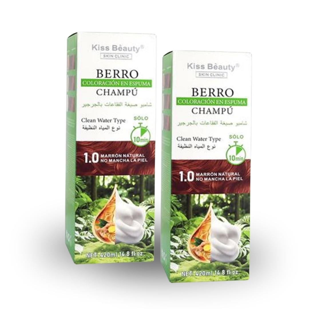 Champú Tinte con Agua Clean, No Mancha, para Aplicación Uniforme y Tono Final Pe - Pack Marrón AC 
