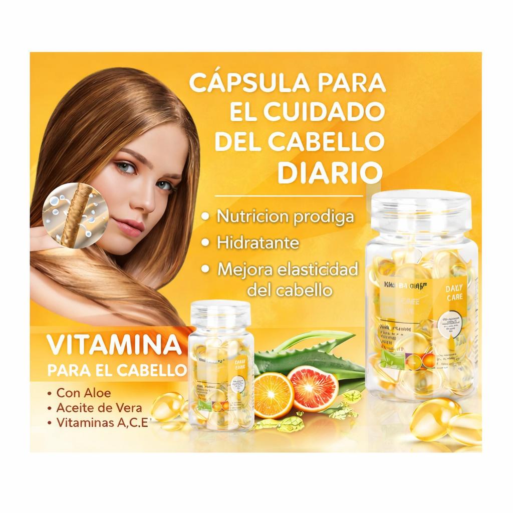 Cápsulas Capilares para Cabello Dañado con Aceite Marroquí Argán Jojoba y Vitaminas A C E Tratamiento Reparador 20 Cápsu