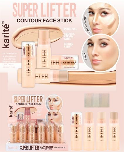 Barra de Contorno Facial Suave y Cremoso, Alta Cobertura. Cruelty Free.
