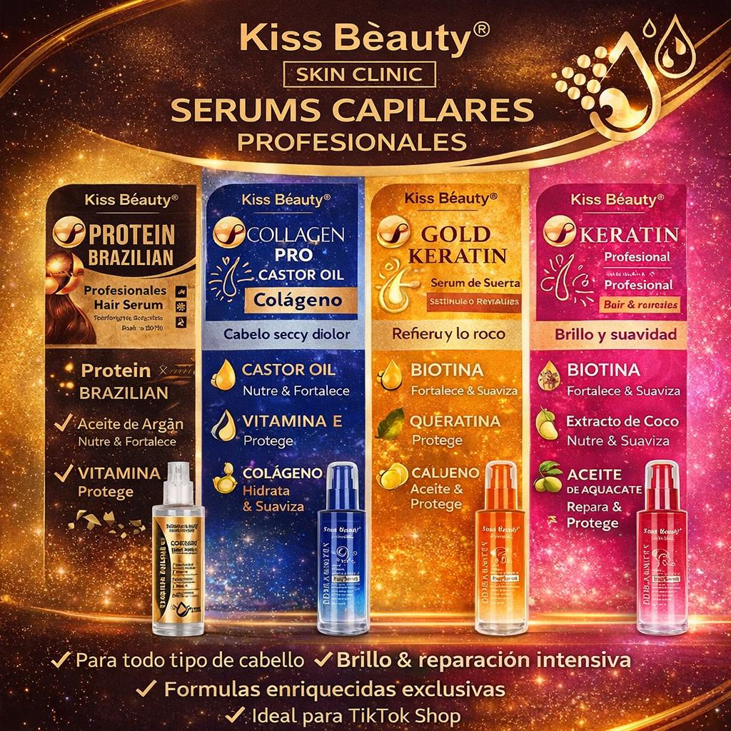 Professional Hair Serum 100 ml – Sérum Capilar Hidratante y Reparador – Keratina, Colágeno y Aceites Naturales – Para Ca