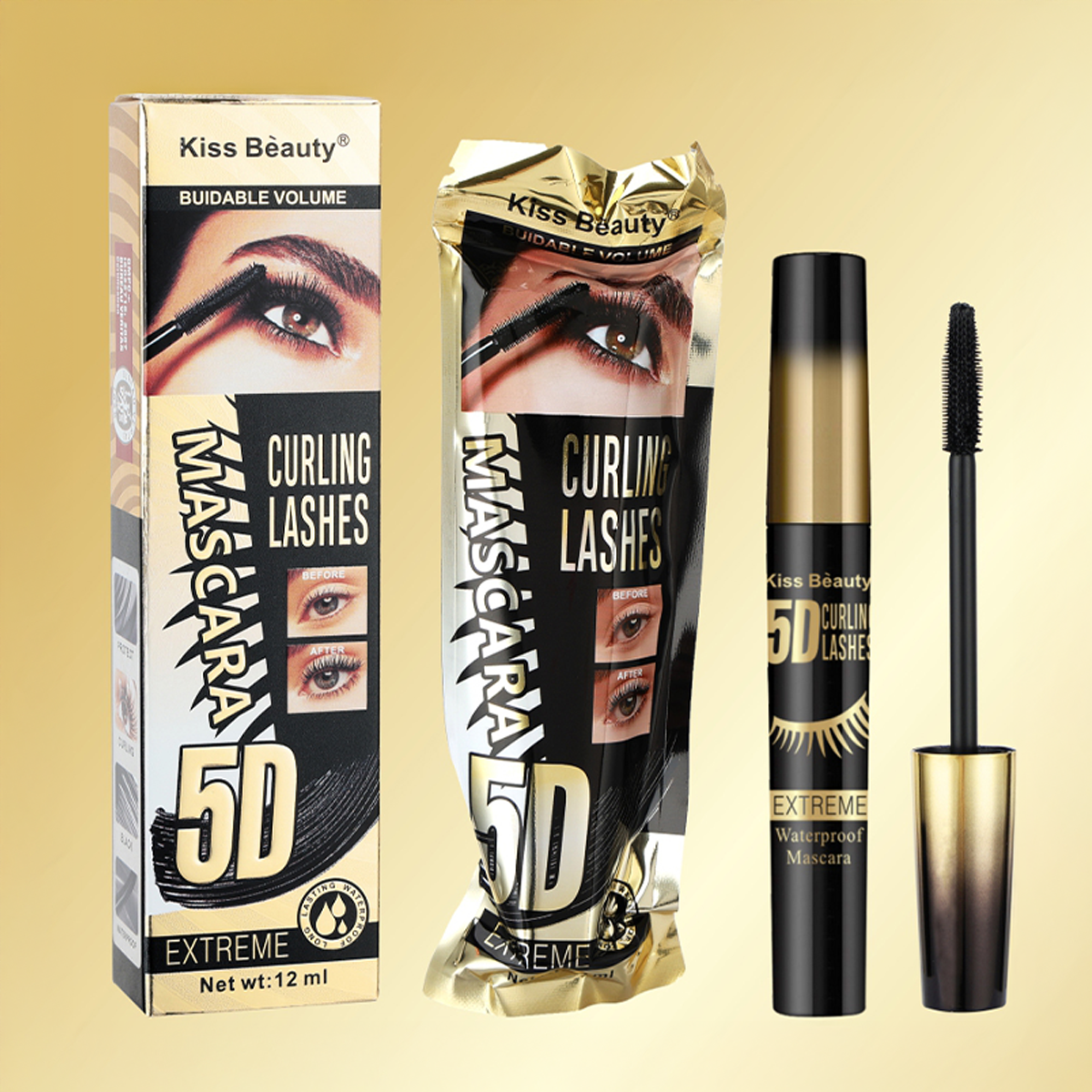 5D Máscara de Pestaña Impermeable Larga Duración Máxima Curvatura