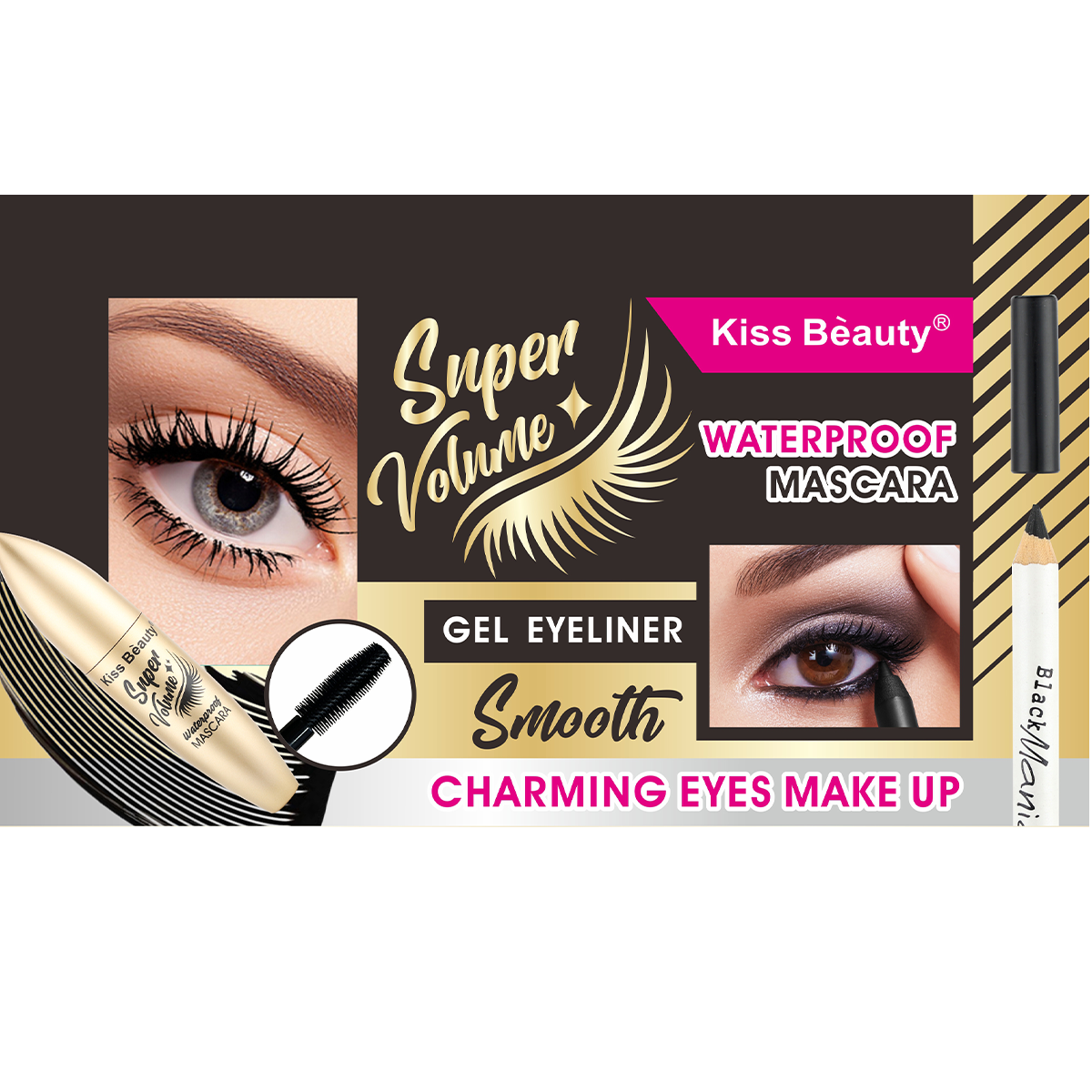 Máscara de Pestaña + Gel Delineador de Ojos