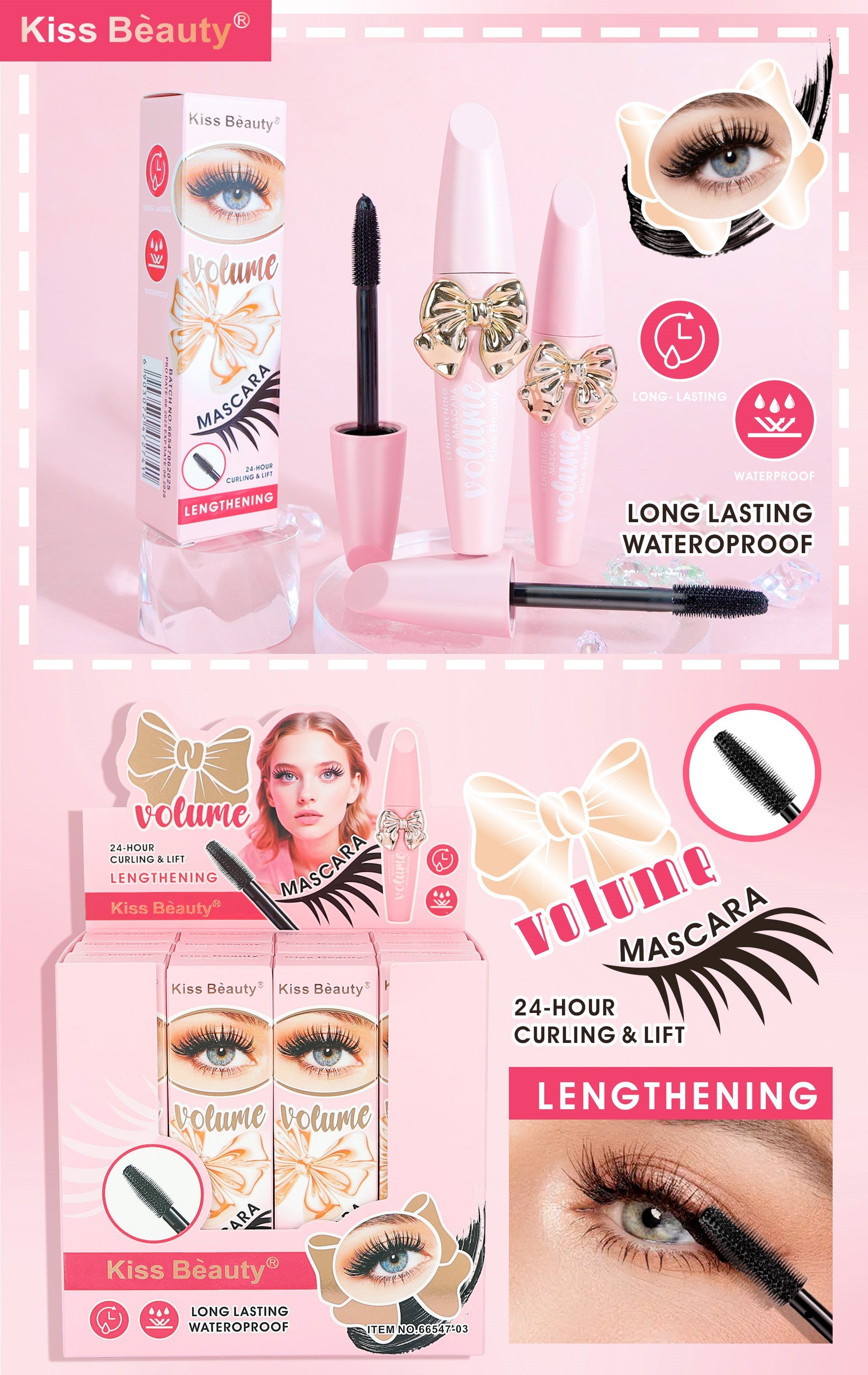 Máscara de Pestaña Volumen Larga Duración e Impermeable. Efecto Alargamiento.