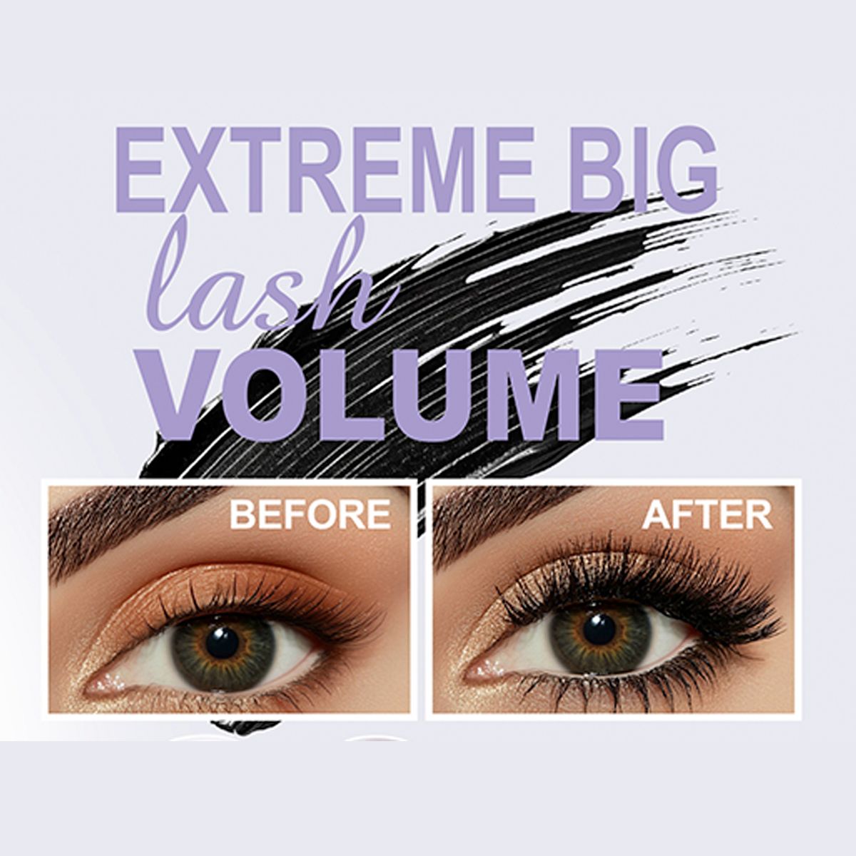 Máscara de Pestañas Extreme Big – Volumen Extremo, Riza y Alarga, Secado Rápido, Negro Intenso, 12 ml