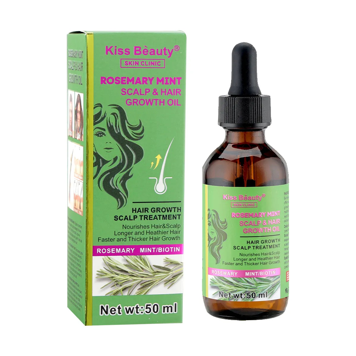 Aceite de Romero Para el Cabello y Masajeador Cuero Cabelludo, Rosemary Oil Hair Growth, Reparar el Cabello Seco y Dañado, Estimular el Crecimiento del Cabello y Nutrir el Cabello