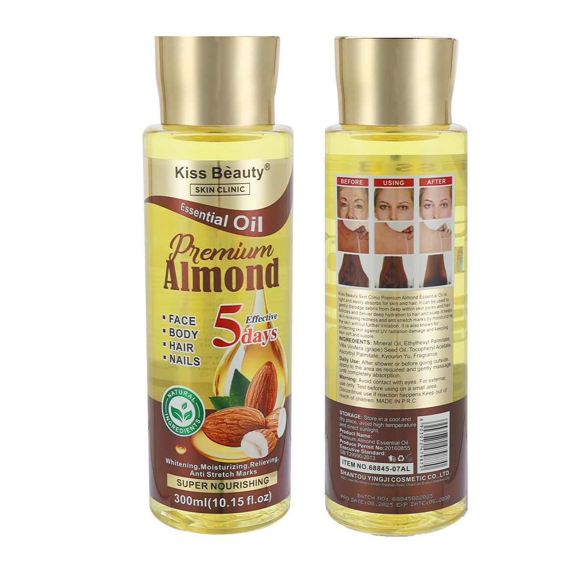 Aceite Esencial Rosa, Colágeno de Baba de Caracol o Almendra. Cuerpo, Rostro, Uña y Pelo.