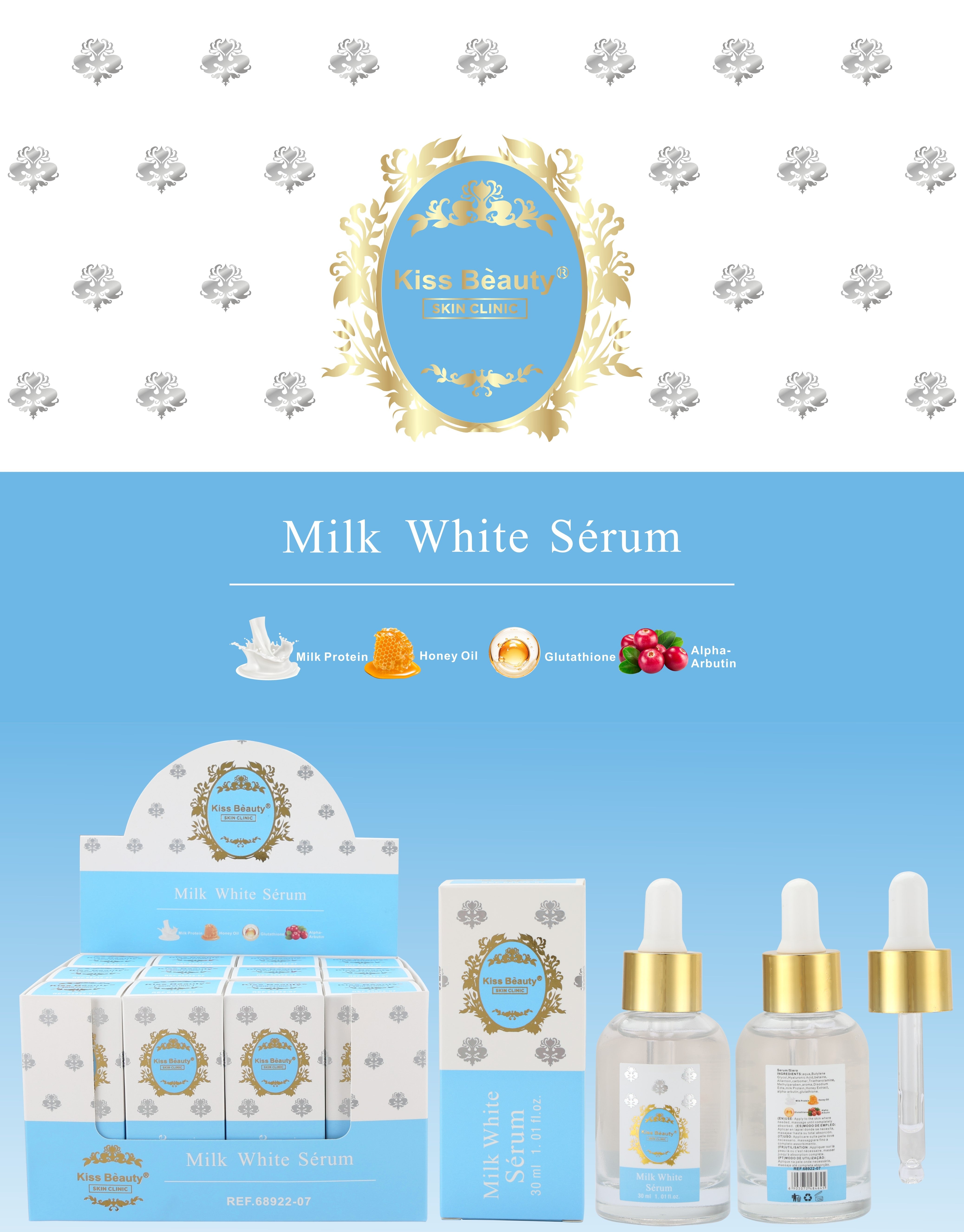 Aceite Sérum, Facial , Corporal y para Pelo. Serie Milk White.