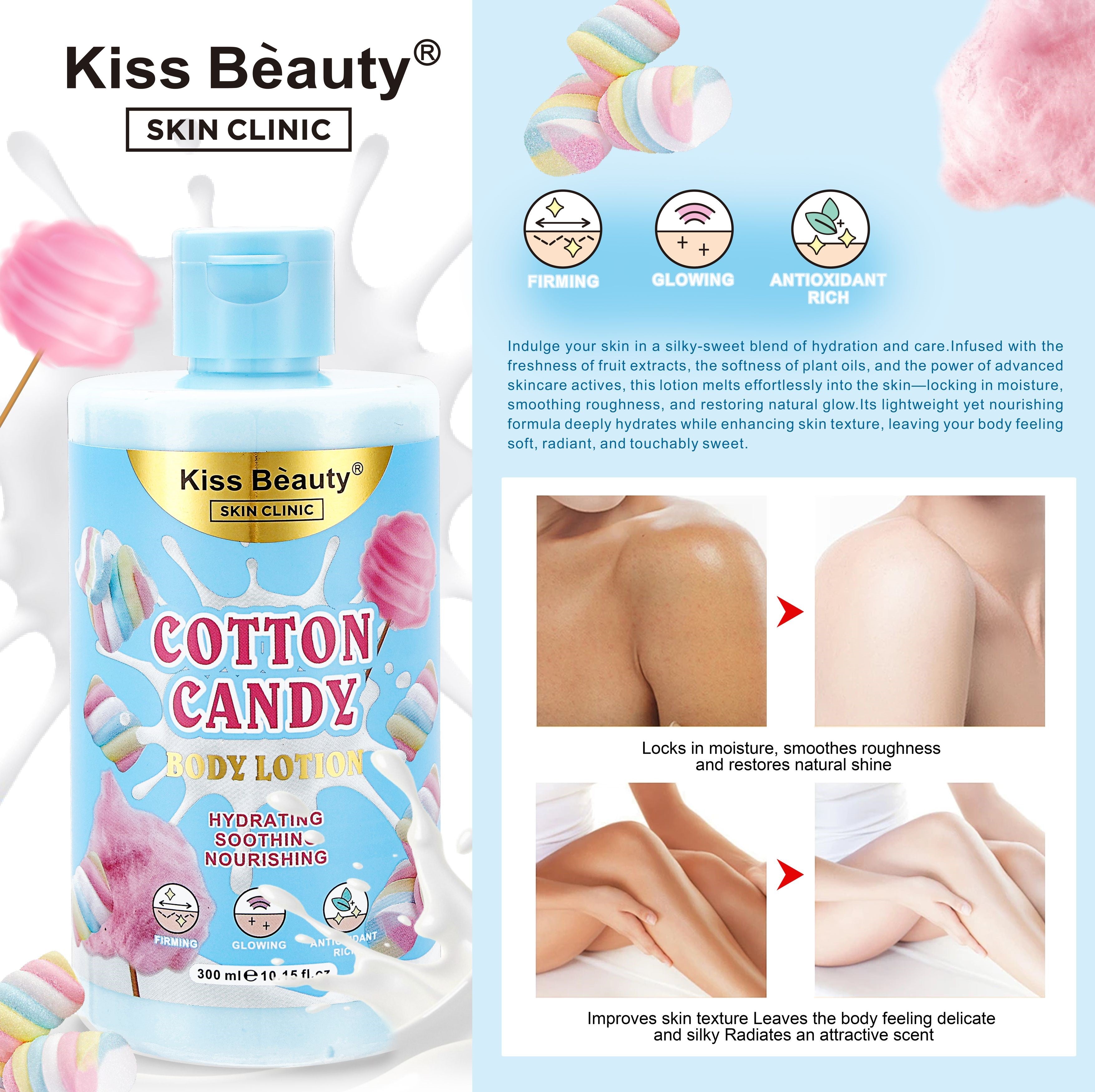 Loción Corporal Candy Fantasy, Bubb Legum, Cotton Candy, Cherry Boom, Ice Cream, Fruit Gummy, Strawberry Cheesecake, Chocolate Fudge