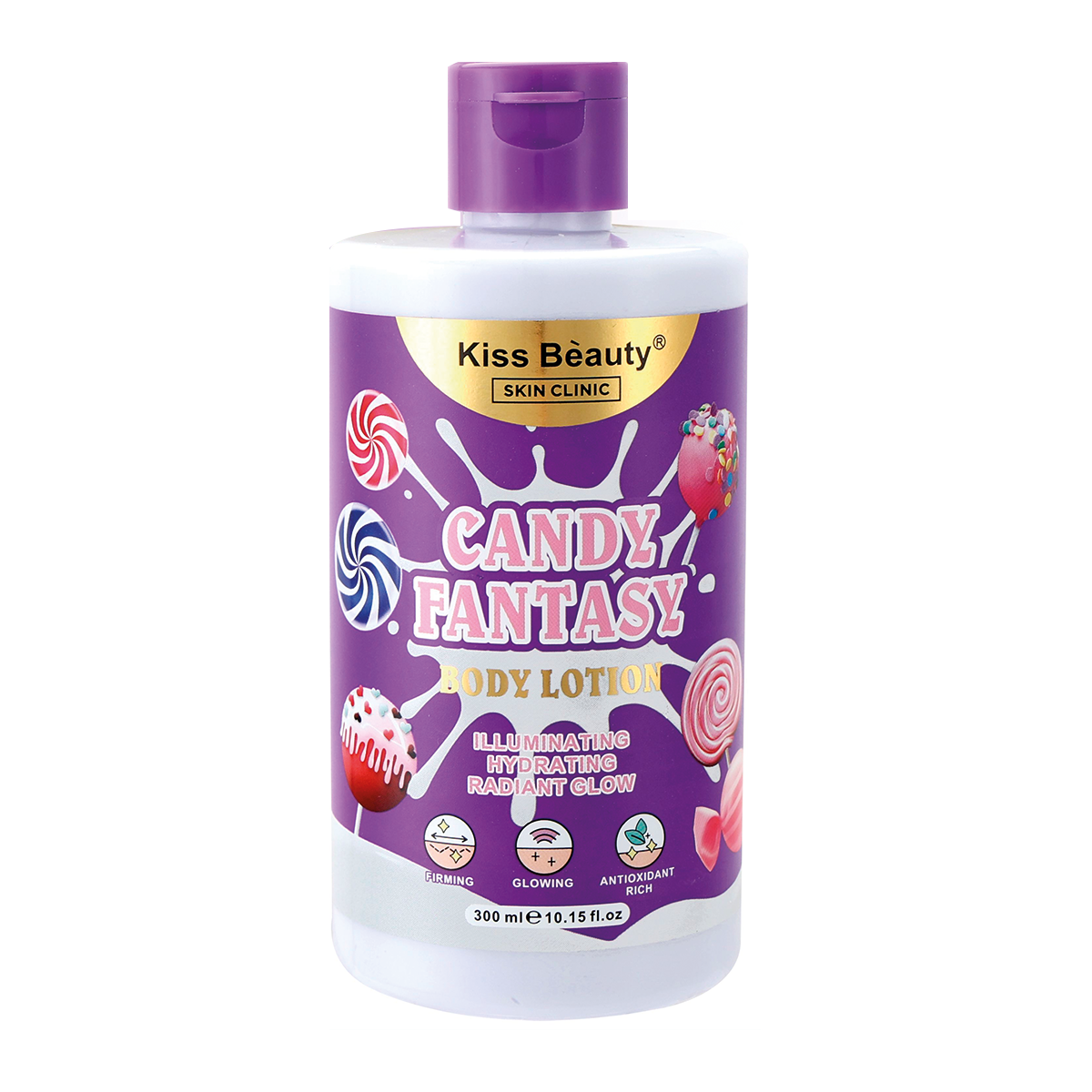 Loción Corporal Candy Fantasy, Bubb Legum, Cotton Candy, Cherry Boom, Ice Cream, Fruit Gummy, Strawberry Cheesecake, Chocolate Fudge
