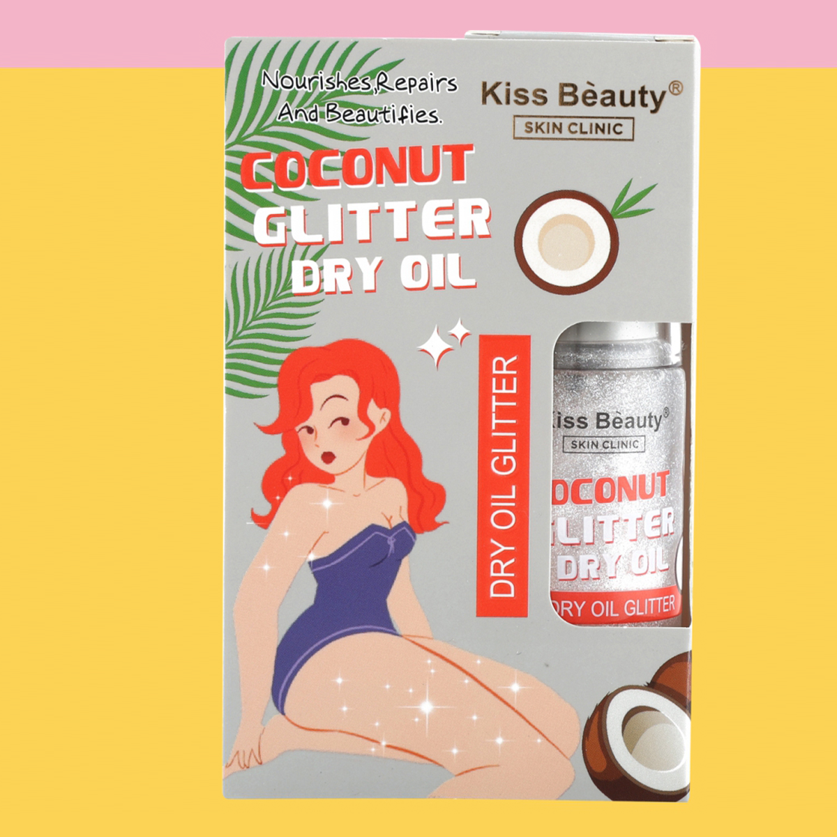 Glitter Aceite Seco con Brillos Coco/ Melocotón/ Fresa