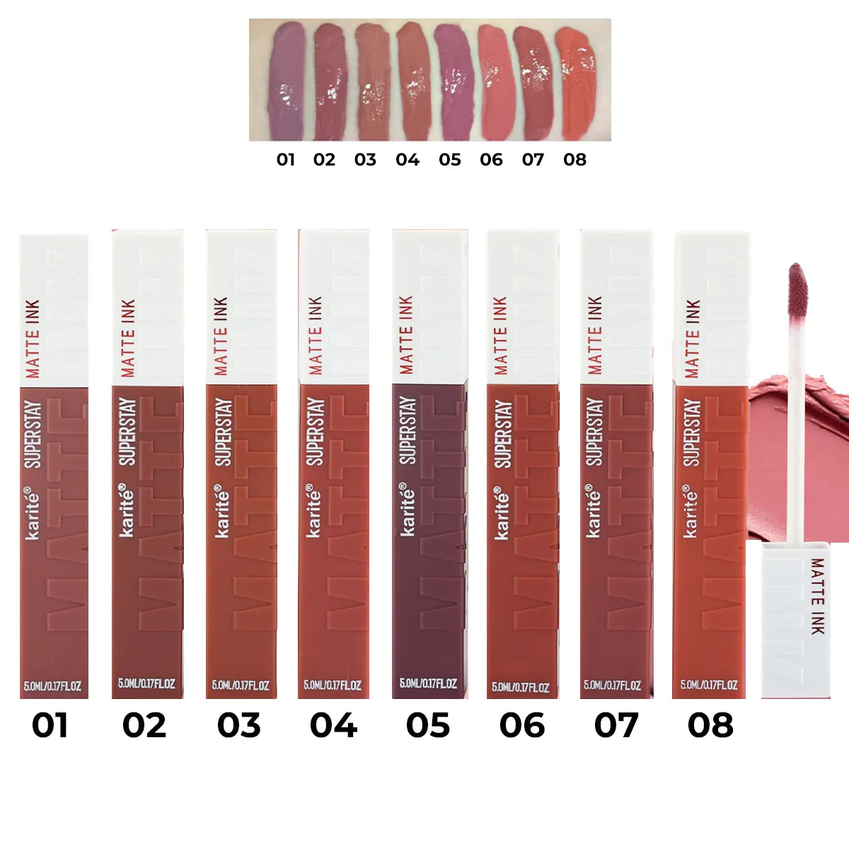 Lip Gloss Efecto Mate Larga Duración No Mancha No Pegajoso