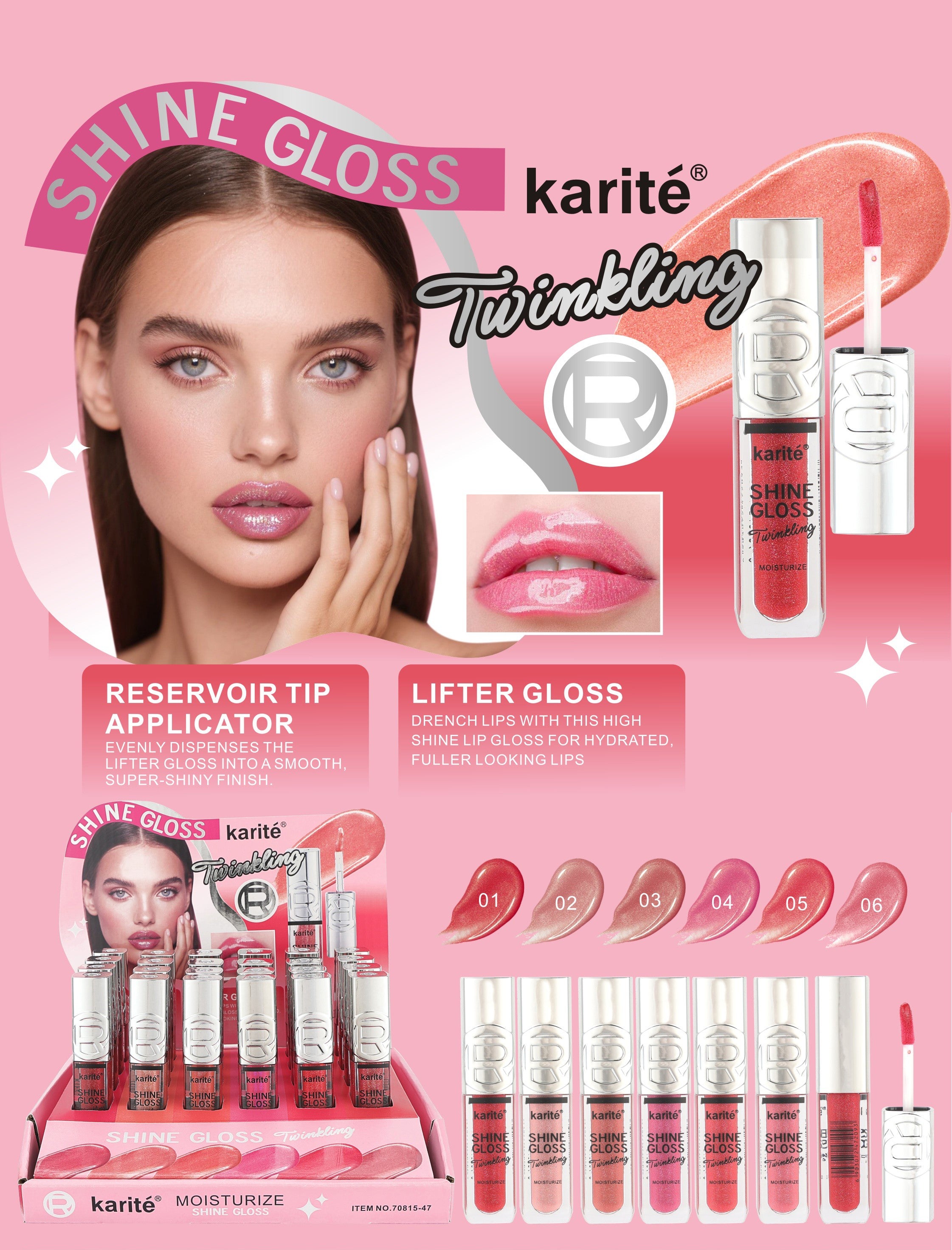 Shine Twinkling Lip Gloss. Brillo Labial Voluminizador