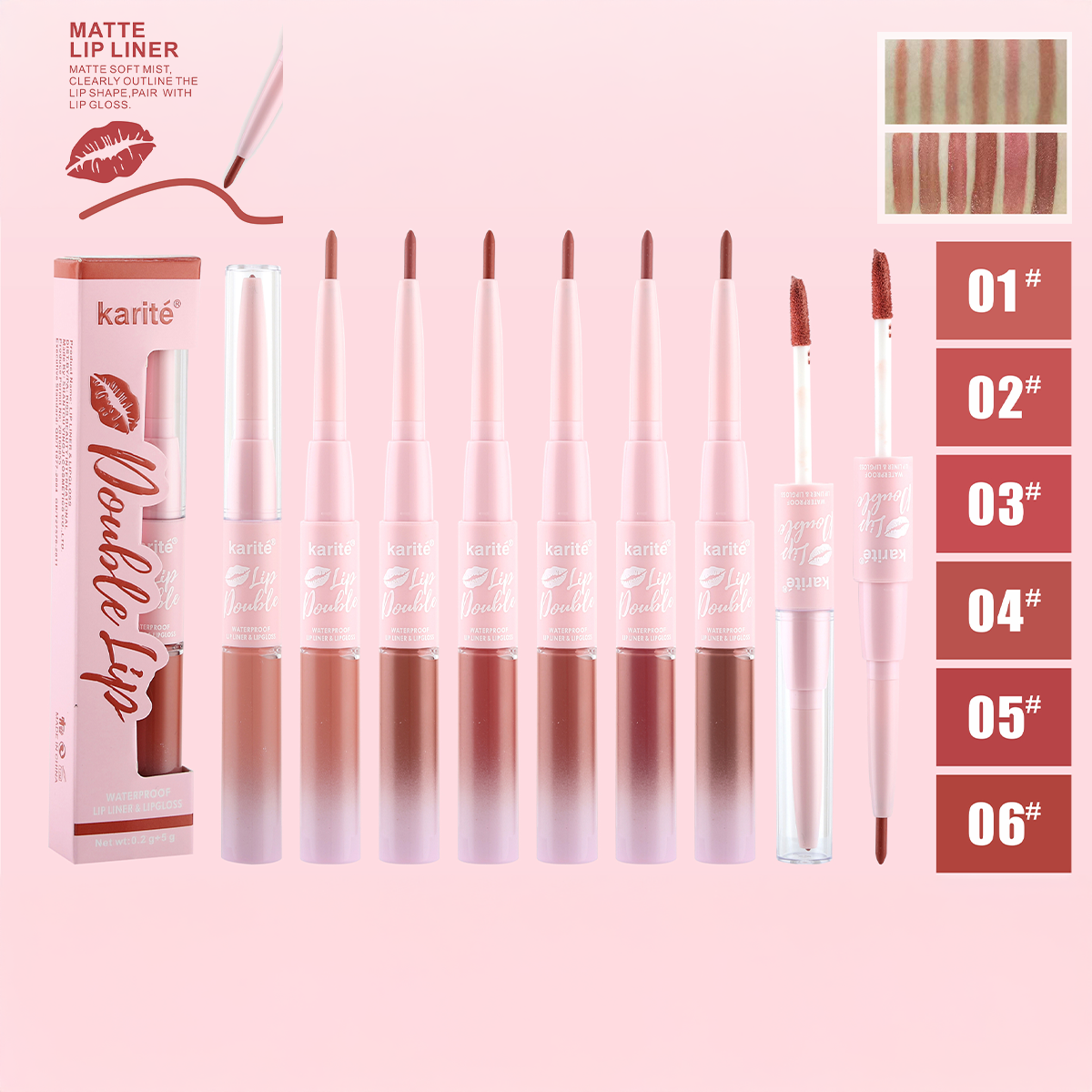 Perfilador Labial & Brillo Labial Impermeable 2 In 1