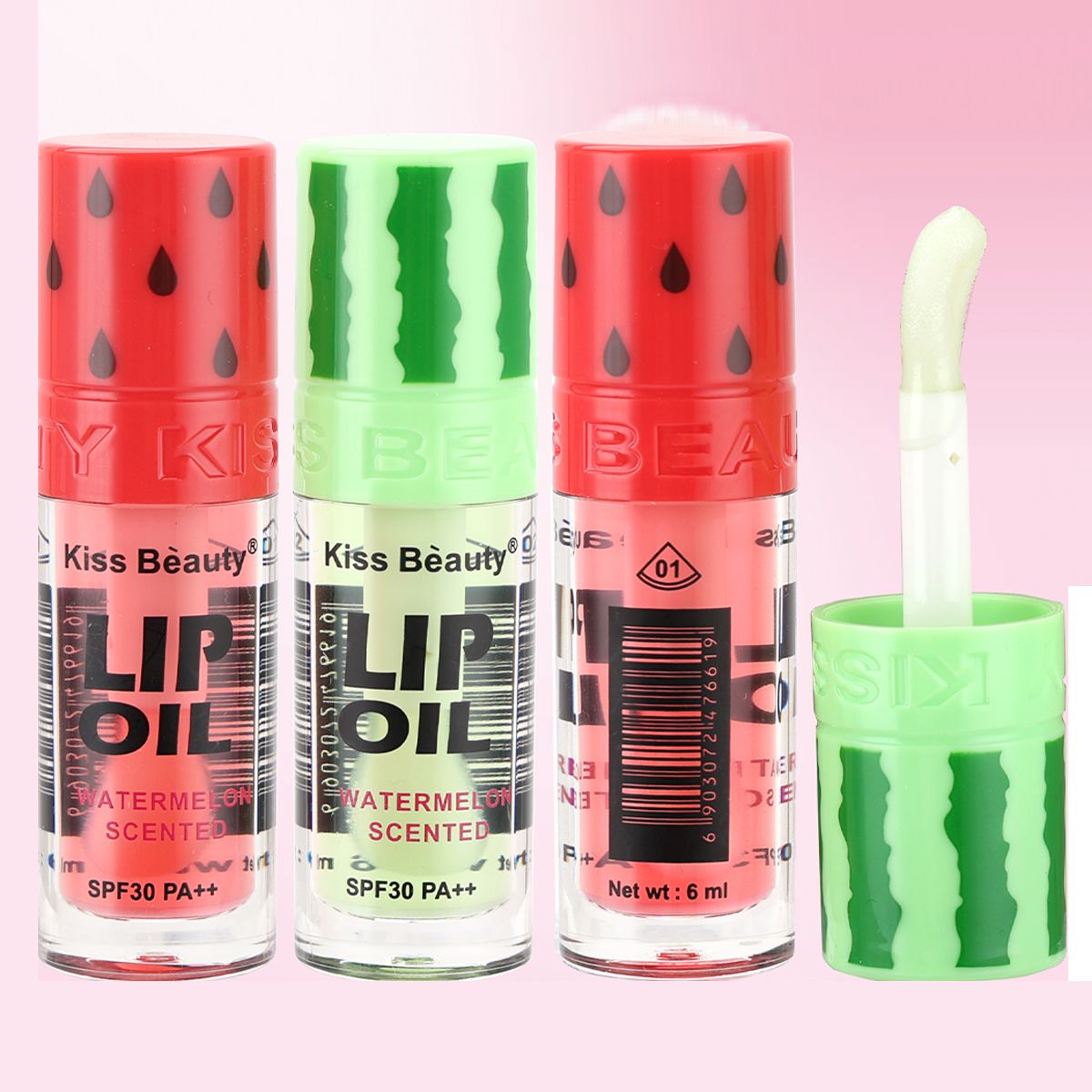 Aceite Labial Hidratante Aroma Sandía – Brillo Intenso, Efecto Volumen, SPF 30 PA++, 6 ml