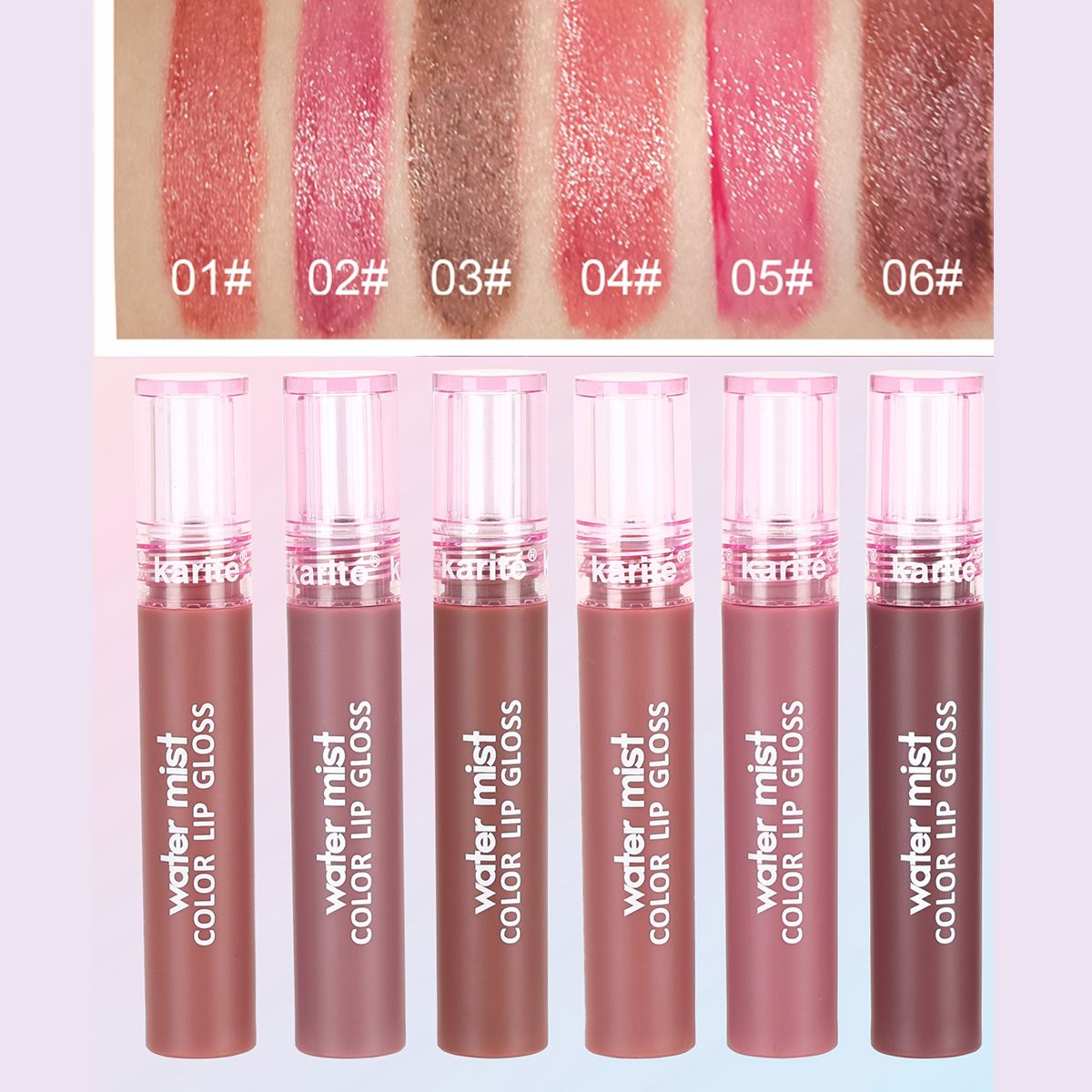 Brillo Labial Water Mist – Color Ligero, Hidratante, Acabado Mate Difuminado, Larga Duración, 5 ml