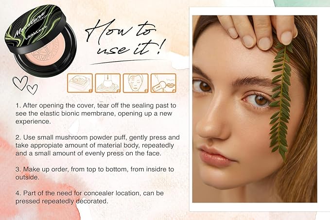 CC Cream, Base de Maquillaje Air Cushion, Foundation de Larga Duración y Alta Cobertura, Hidratante y Piel Respirable.