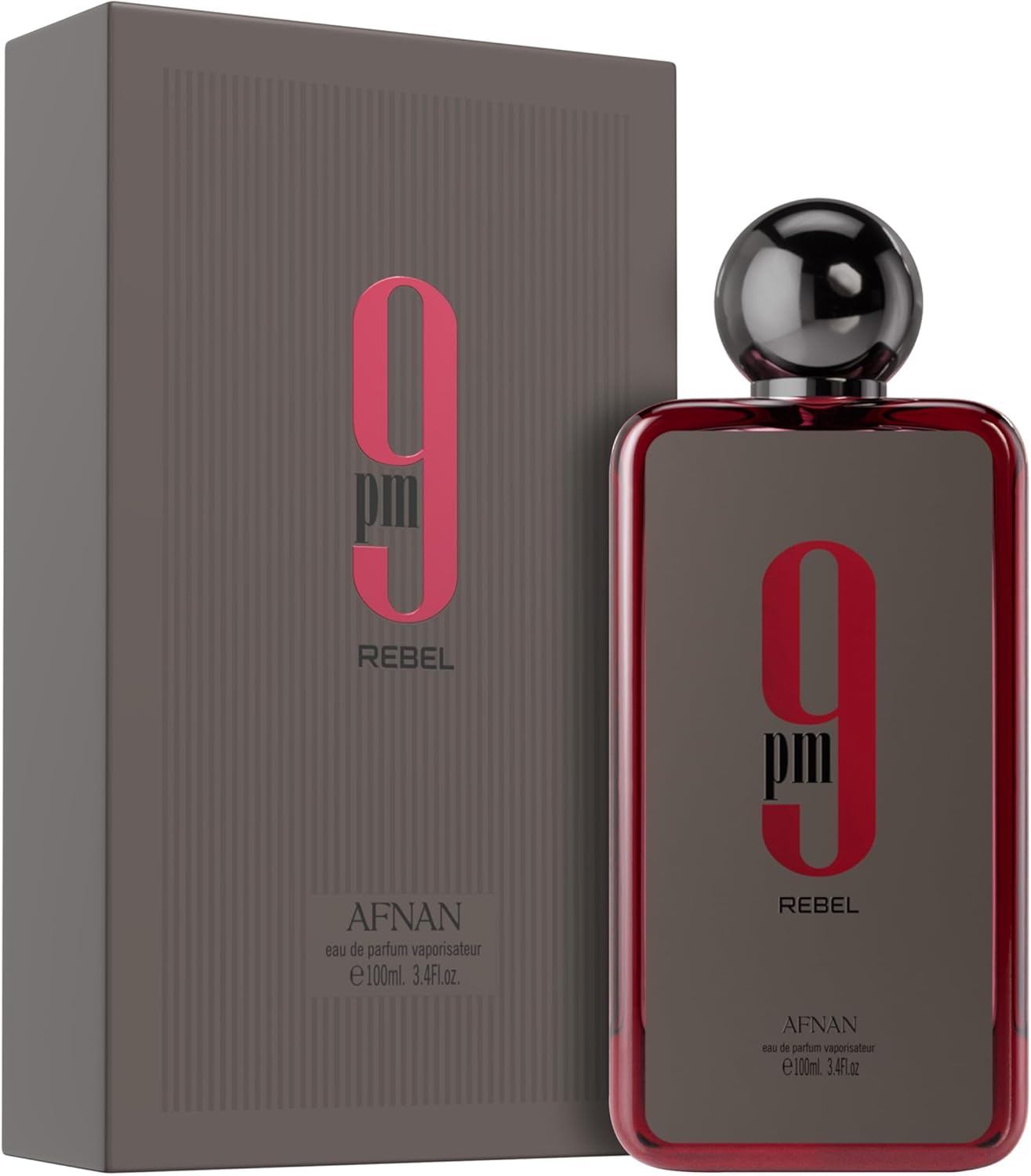 9 PM Rebel Afnan Eau de Parfum para Hombres y Mujeres, Perfume Árabe Unisex de Larga Duración. 100 ml