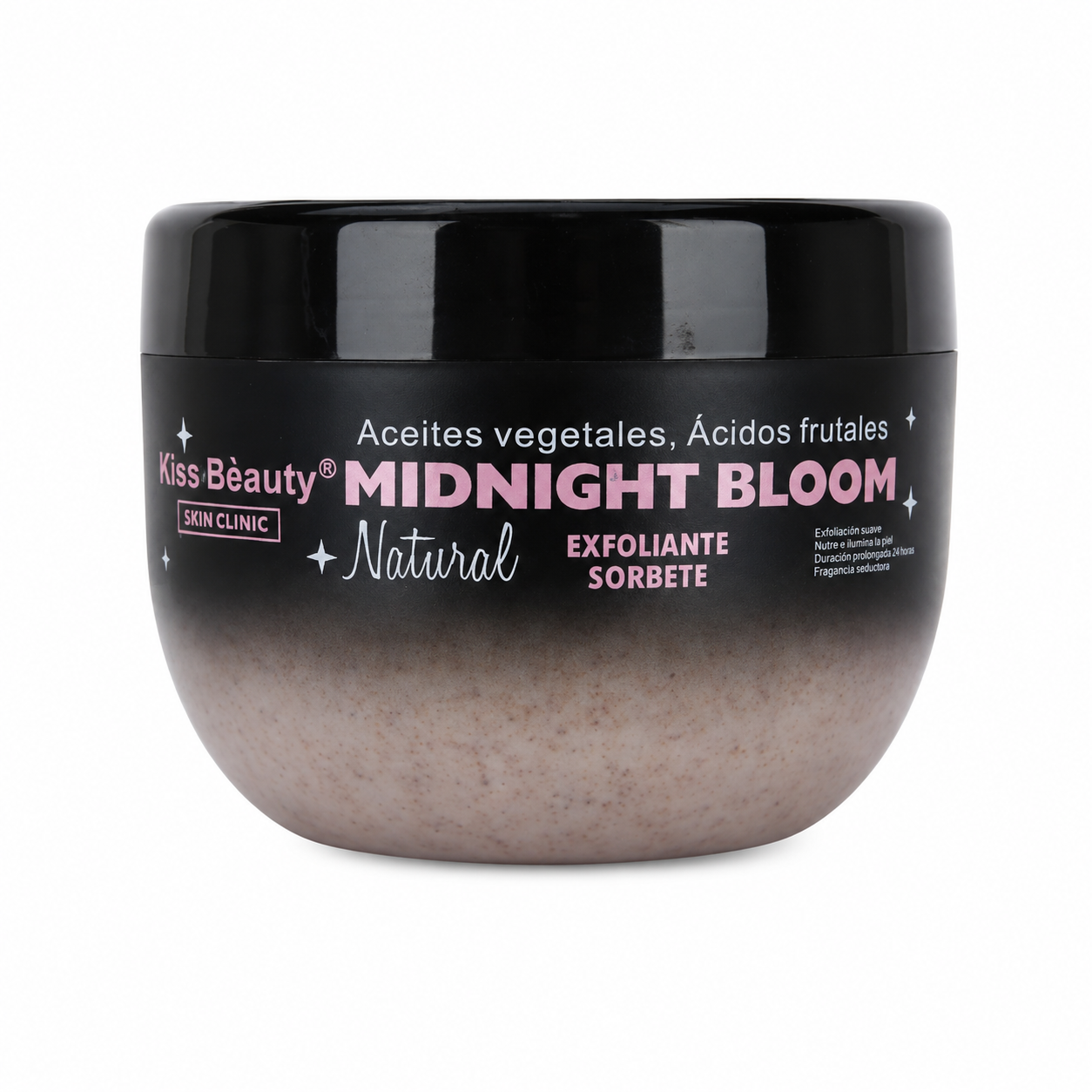 Exfoliante en Sorbete con Aceites Vegetales y Ácidos Frutales. Serie Midnight Bloom. Fragancia Seductora..