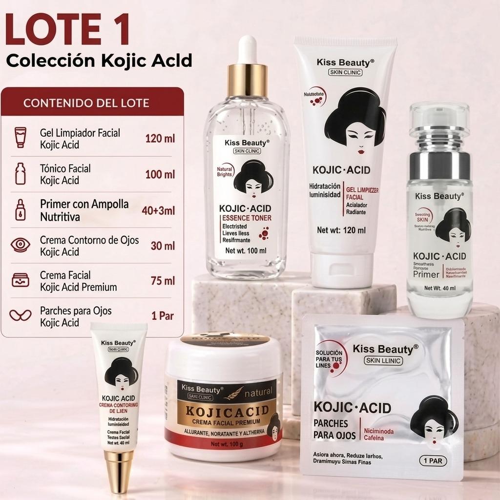 Set de Cuidado Facial con Ácido Kójico, Kojic Acid Skincare, Lote de 6 Productos - Lote 1