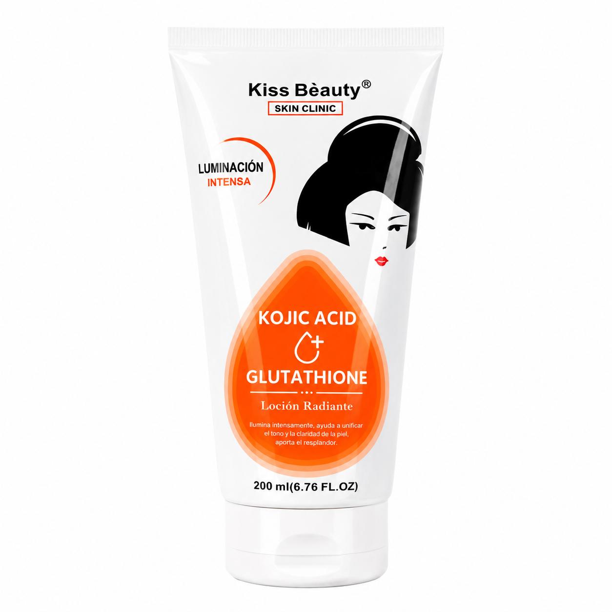 Serie de Loción Hidratante Corporal Iluminadora con Kojic Acid , Boost, Hydro, Radiante, Refinadora, Suavizante. Con Ácido Hialurónico, AHA, Glutatión, Niacinamida y Vitamina C.