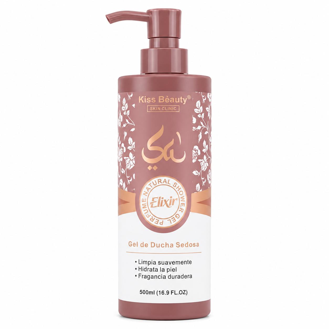 Colección Esencia Árabe Serie Elixir, Loción Corporal, Gel de Ducha, Desodorante - Gel de Ducha Sedoso