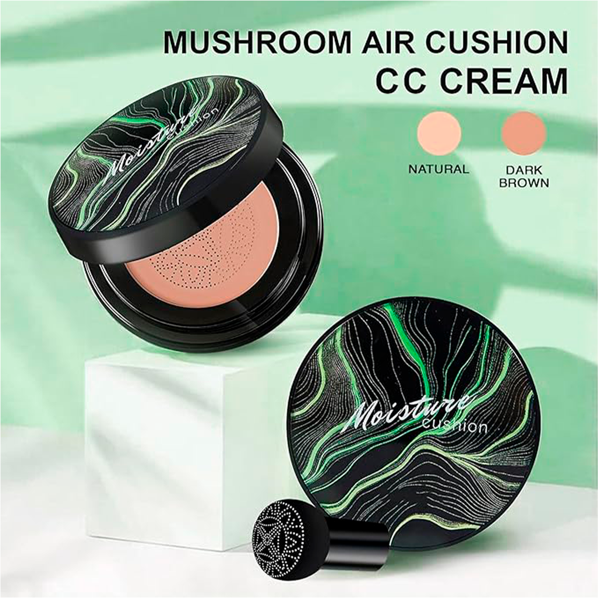 CC Cream, Base de Maquillaje Air Cushion, Foundation de Larga Duración y Alta Cobertura, Hidratante y Piel Respirable.