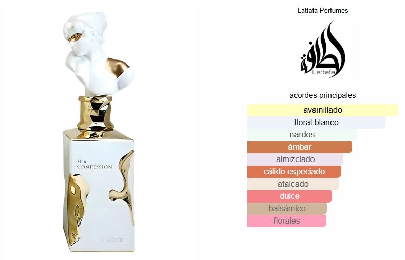 Her Confession Lattafa Perfumes para Mujeres, Eau de Parfum 100 ml, Perfume Árabe de Larga Duración.
