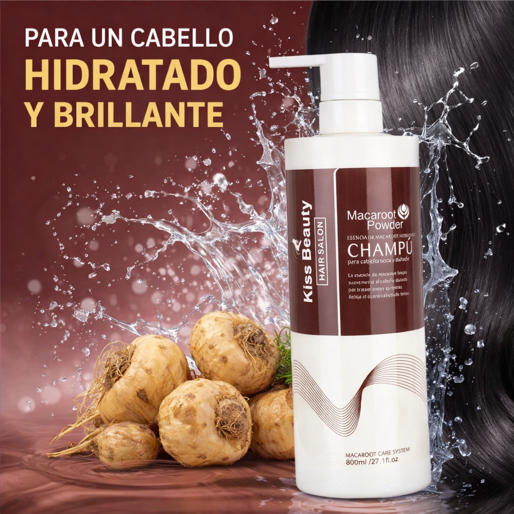 Macaroot Powder, Champú. Hidratante para Cabello Seco y Dañado.