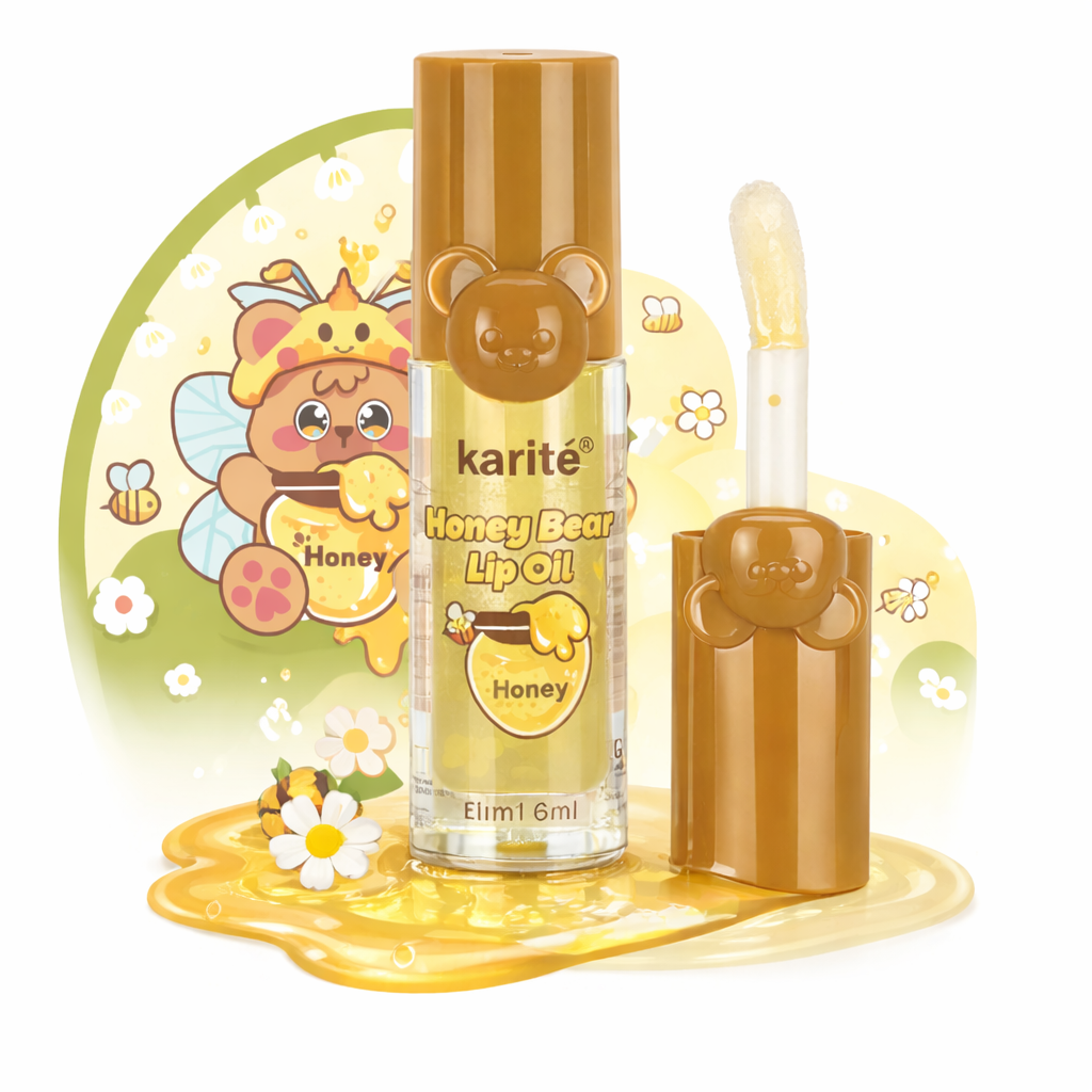 Lip Oil Hidratante – Aceite Labial Nutritivo con Acabado Brillante, Larga Duración (6 ml) – Variantes Honey Bear, Strawberry Bear y Candy Bear