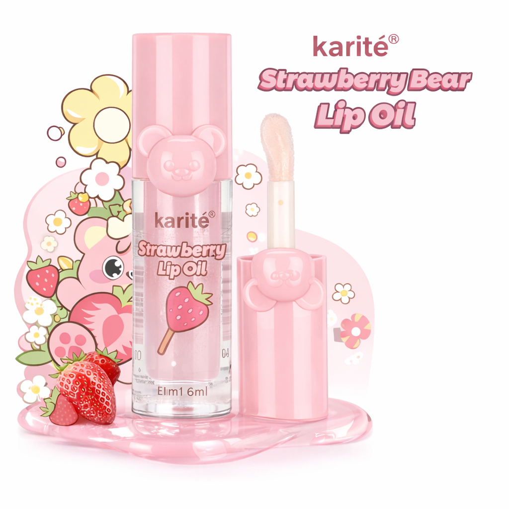 Lip Oil Hidratante – Aceite Labial Nutritivo con Acabado Brillante, Larga Duración (6 ml) – Variantes Honey Bear, Strawberry Bear y Candy Bear