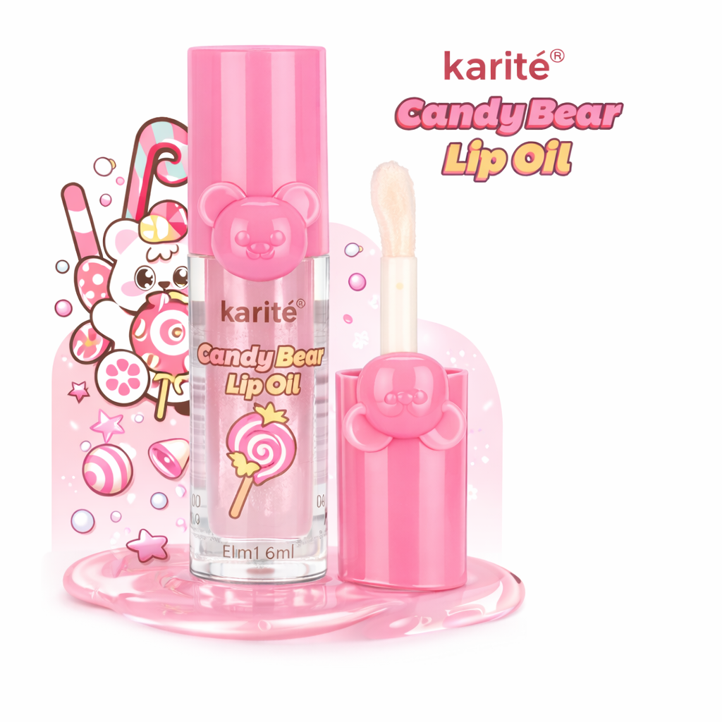 Lip Oil Hidratante – Aceite Labial Nutritivo con Acabado Brillante, Larga Duración (6 ml) – Variantes Honey Bear, Strawberry Bear y Candy Bear