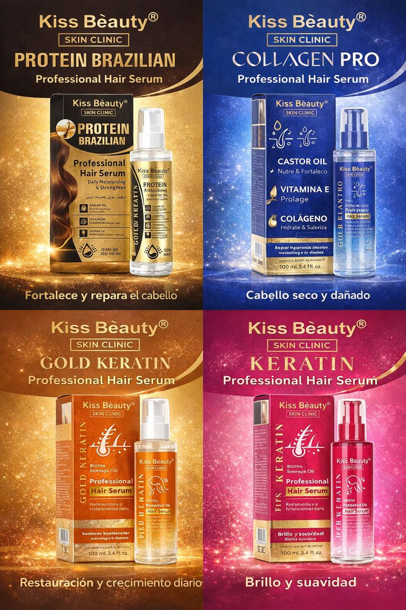 Professional Hair Serum 100 ml – Sérum Capilar Hidratante y Reparador – Keratina, Colágeno y Aceites Naturales – Para Cabello Seco y Dañado