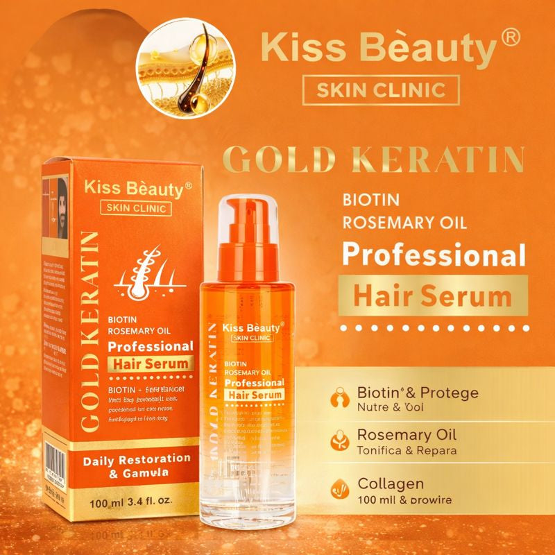 Professional Hair Serum 100 ml – Sérum Capilar Hidratante y Reparador – Keratina, Colágeno y Aceites Naturales – Para Cabello Seco y Dañado