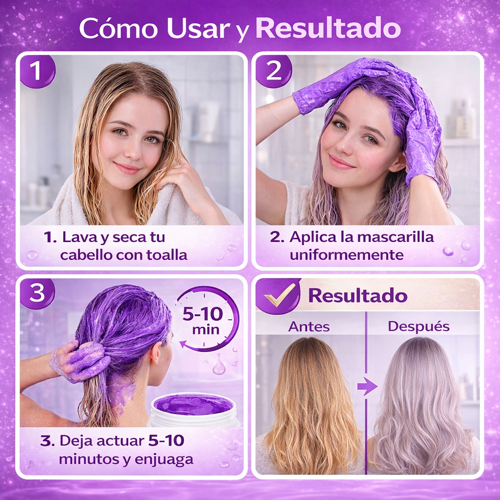 Mascarilla Capilar Purple Formato XL 500 ml, con Esencia de Maca. Macaroot Powder Purple Hair Mask.