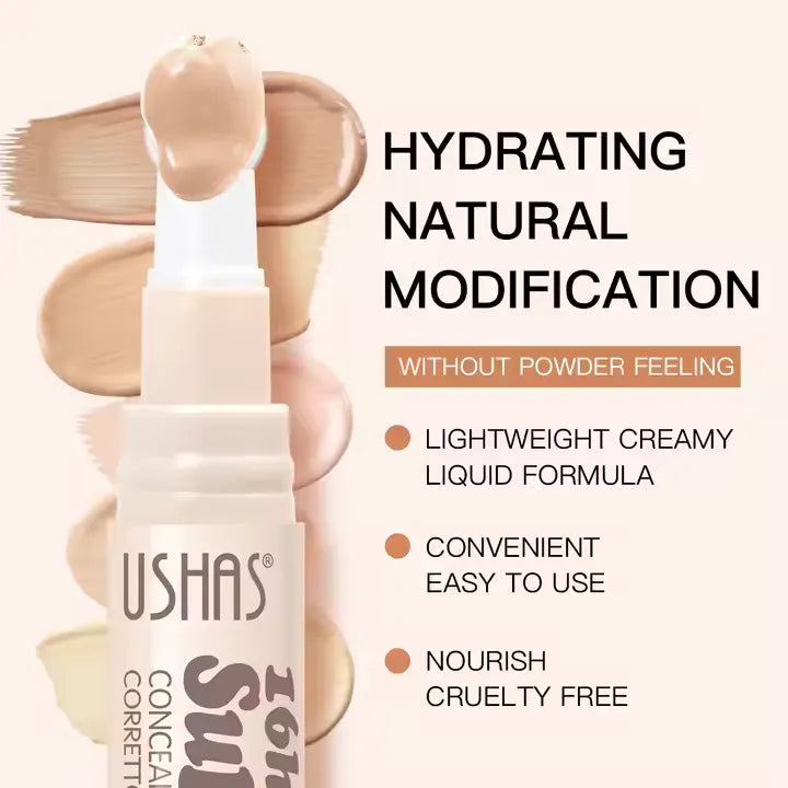 Maquillaje Corrector de Alta Cobertura y Larga Duración, Aplicador Esponjoso y Preciso.