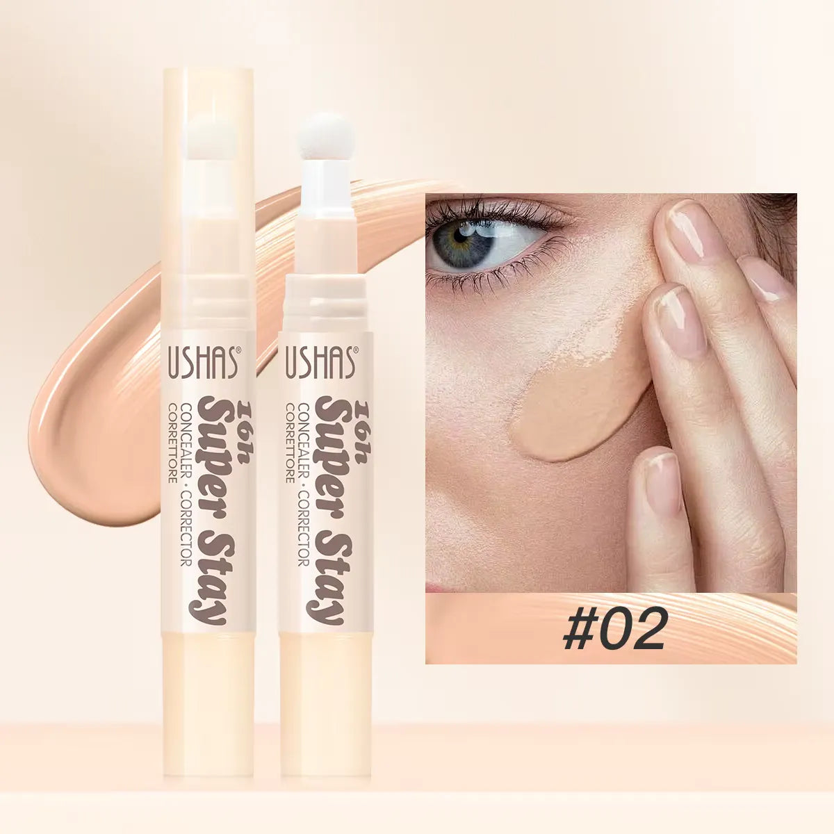 Maquillaje Corrector de Alta Cobertura y Larga Duración, Aplicador Esponjoso y Preciso.