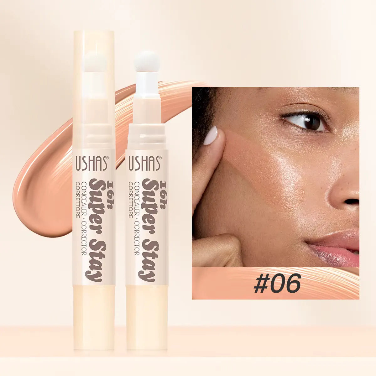 Maquillaje Corrector de Alta Cobertura y Larga Duración, Aplicador Esponjoso y Preciso.