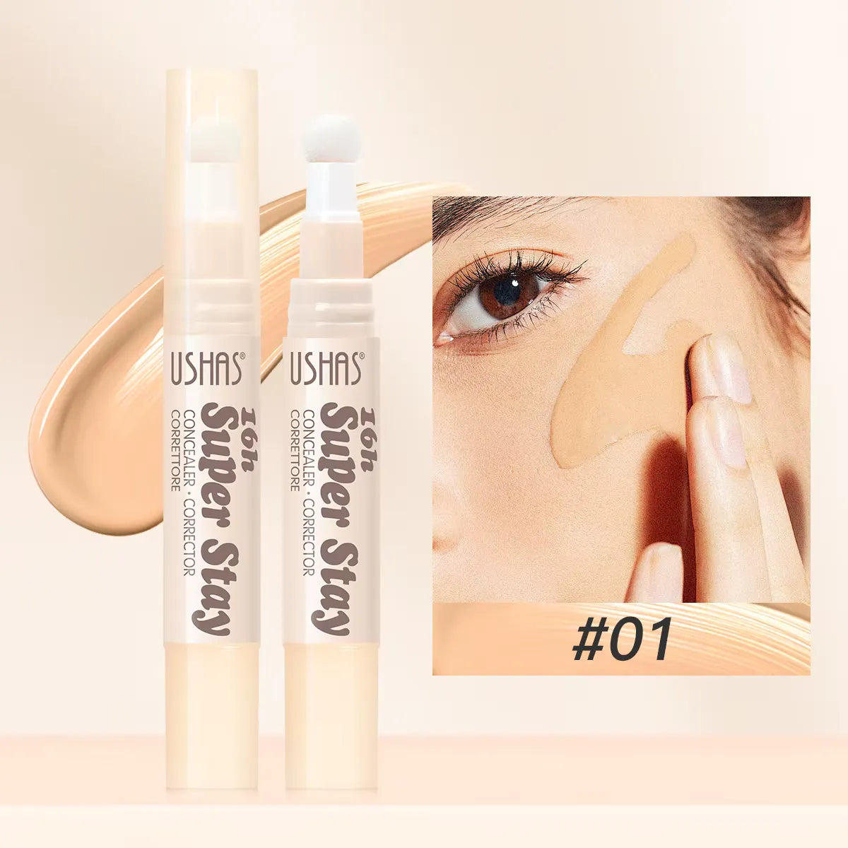 Maquillaje Corrector de Alta Cobertura y Larga Duración, Aplicador Esponjoso y Preciso.