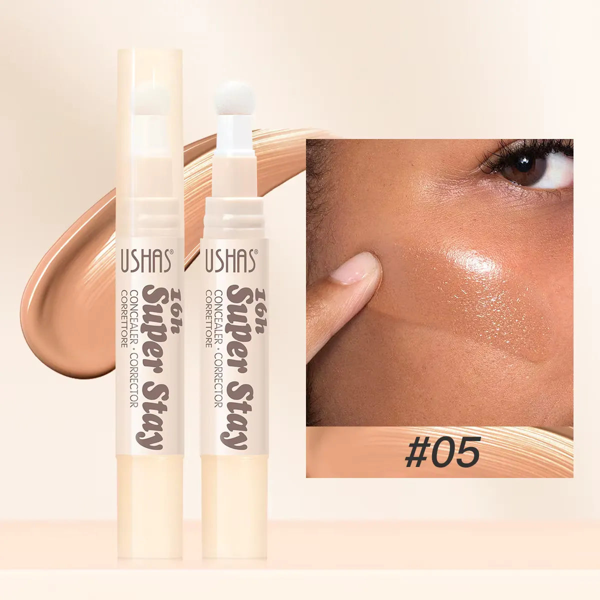Maquillaje Corrector de Alta Cobertura y Larga Duración, Aplicador Esponjoso y Preciso.