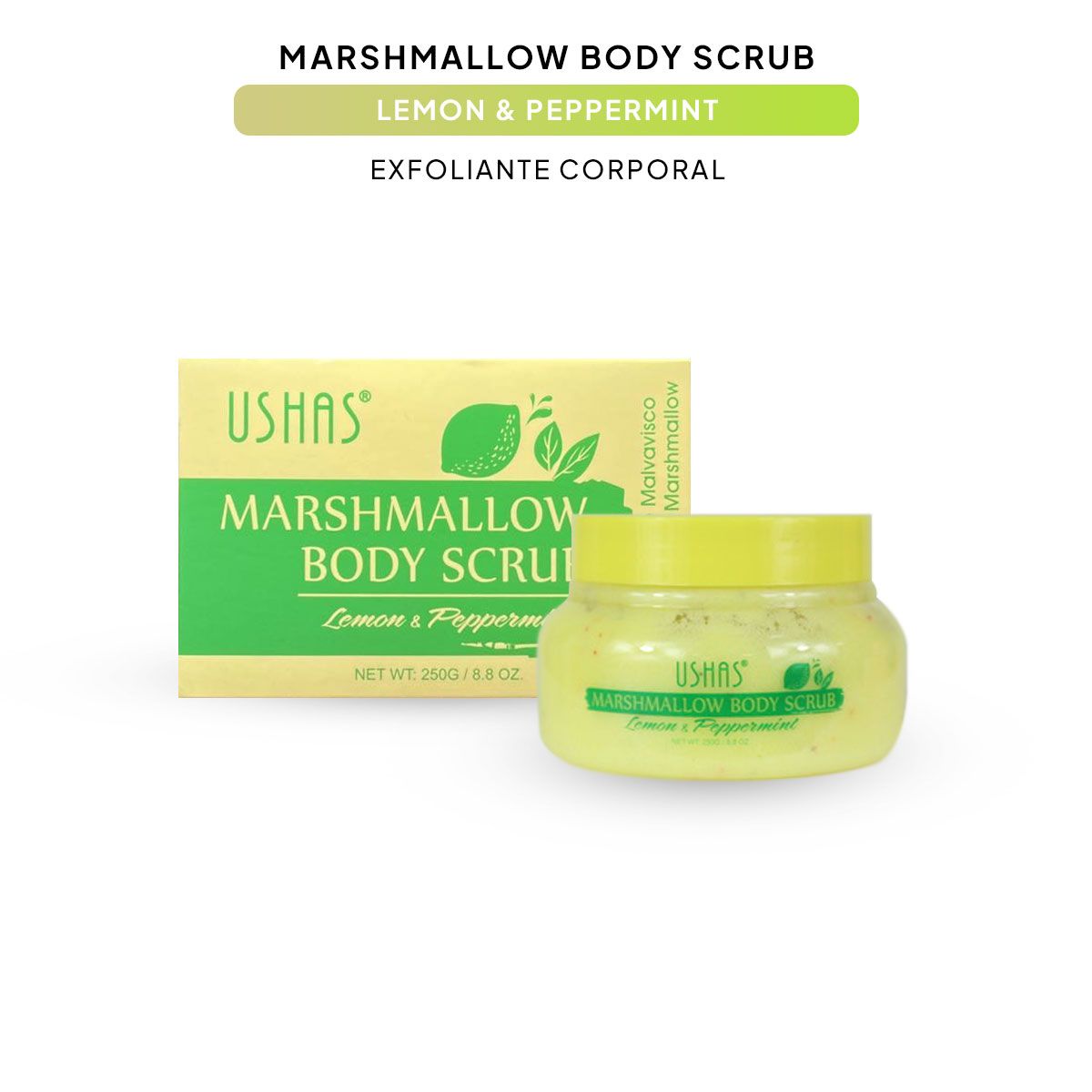 Exfoliante Corporal Body Scrub, Textura Marshmallow. 250 gramos.