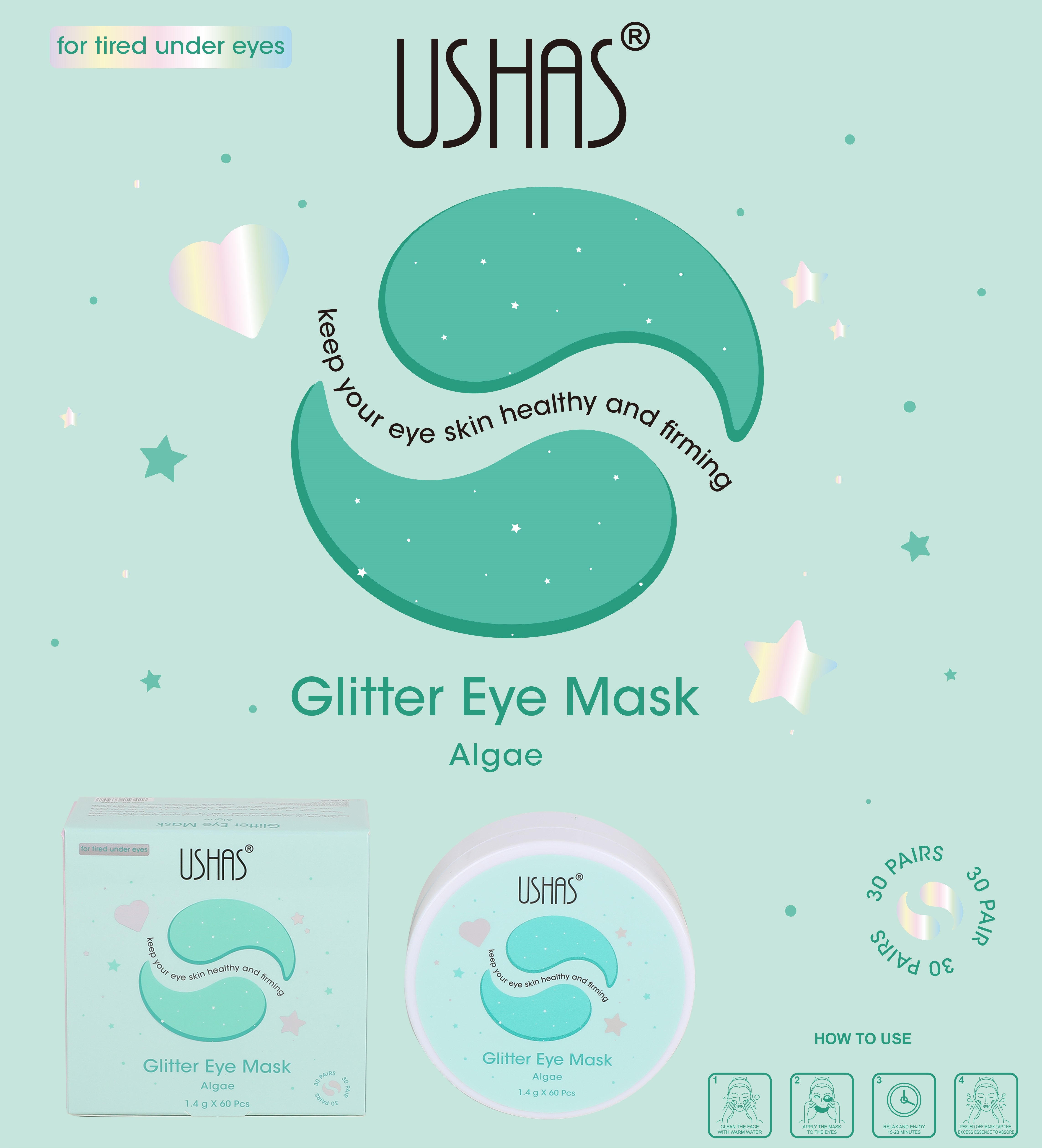 Mascarilla Hidratante, Relajante y Nutritiva para Ojos, 30 Pares/ Caja