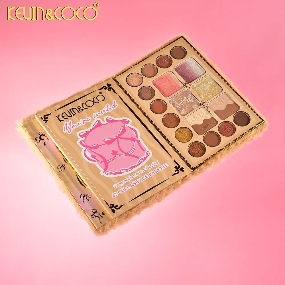 Paleta de maquillaje Furry de 42 colores de dos capas para rostro y ojos