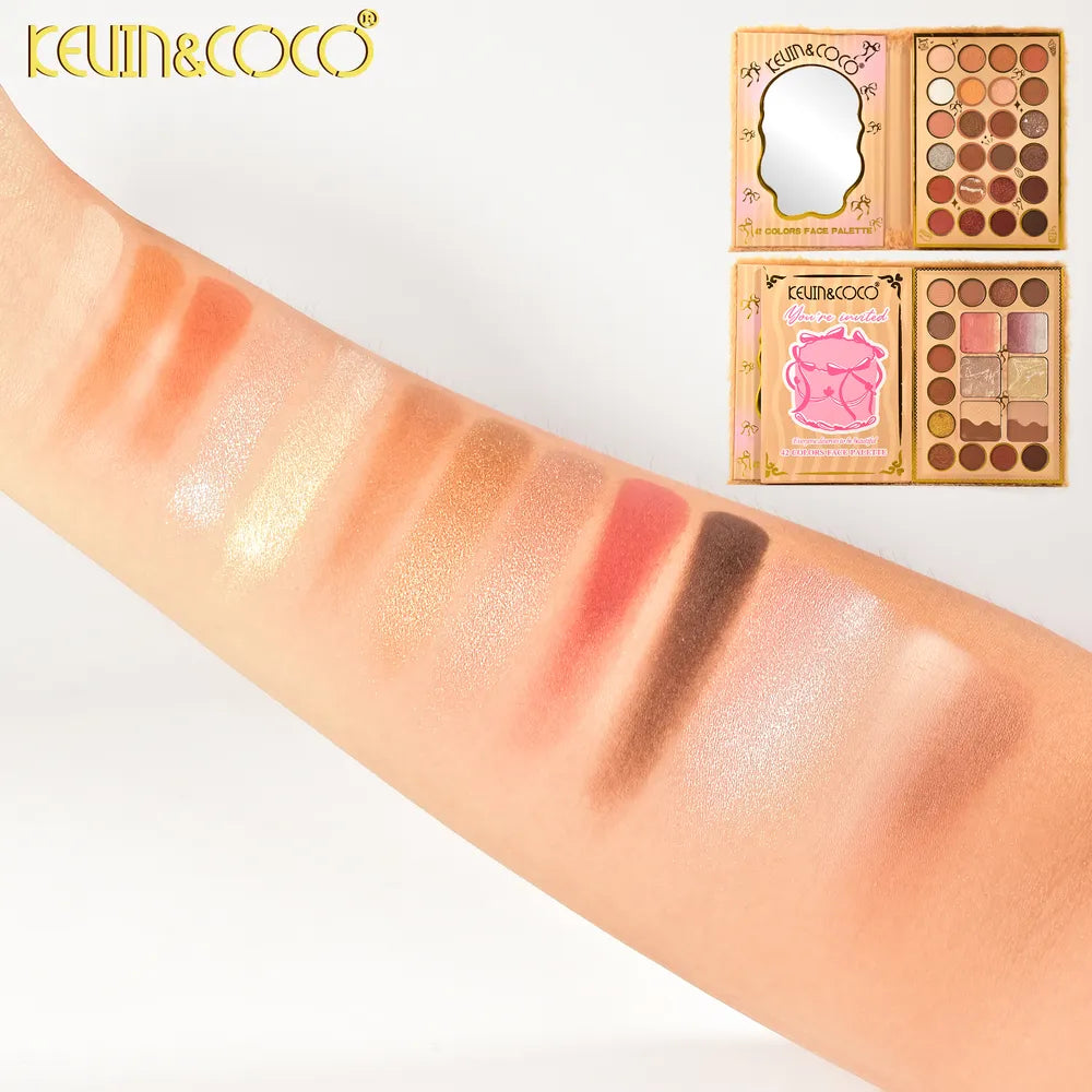 Paleta de maquillaje Furry de 42 colores de dos capas para rostro y ojos