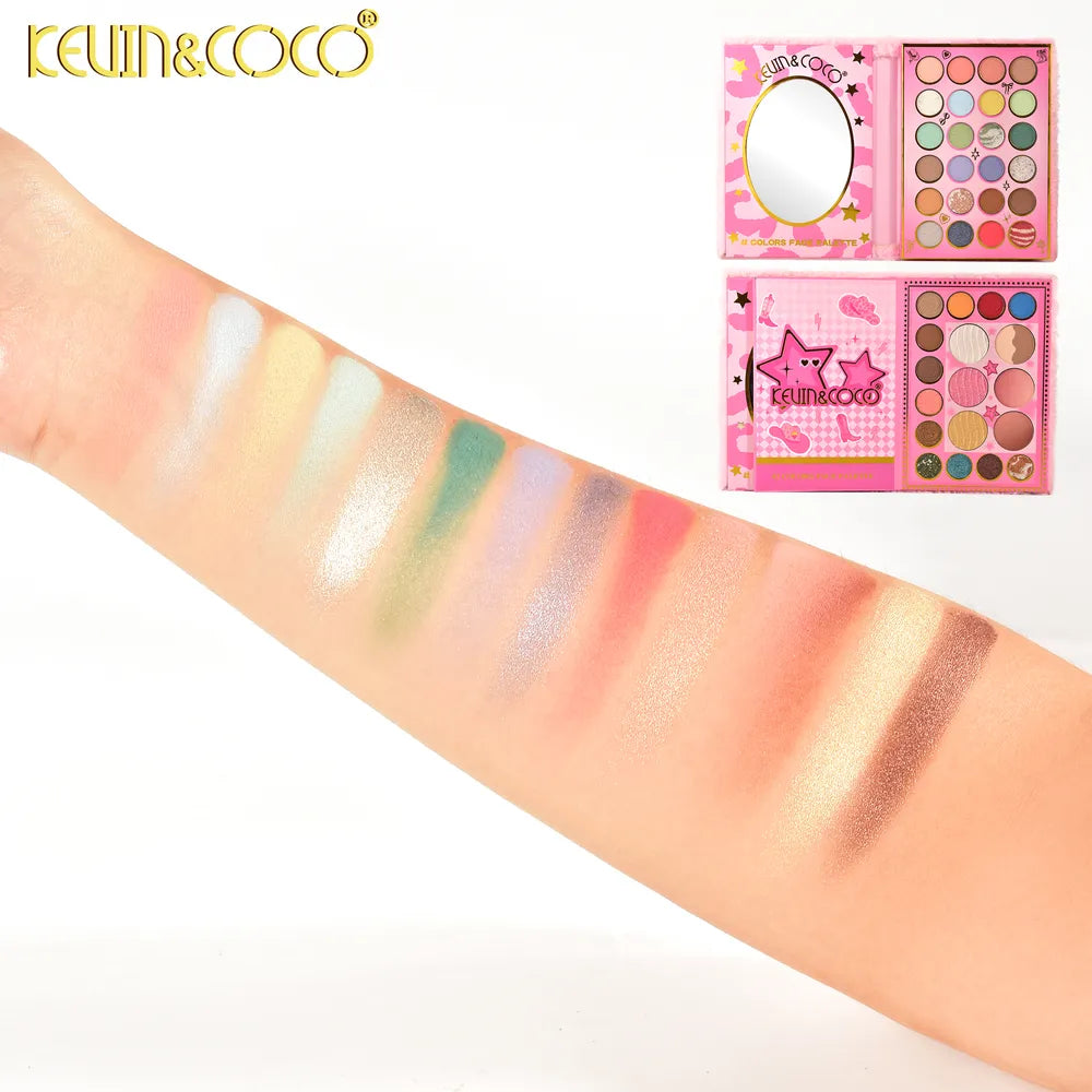 Paleta de maquillaje Furry de 42 colores de dos capas para rostro y ojos