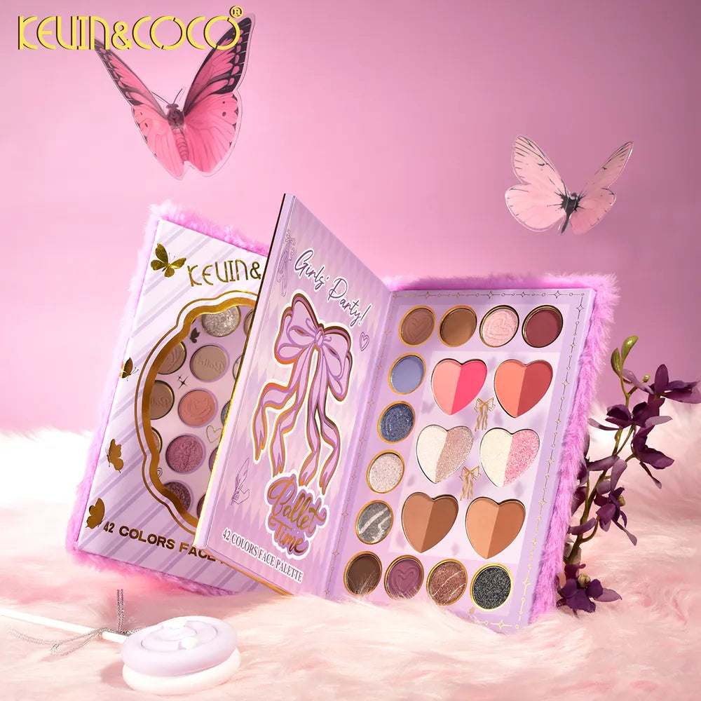 Paleta de maquillaje Furry de 42 colores de dos capas para rostro y ojos